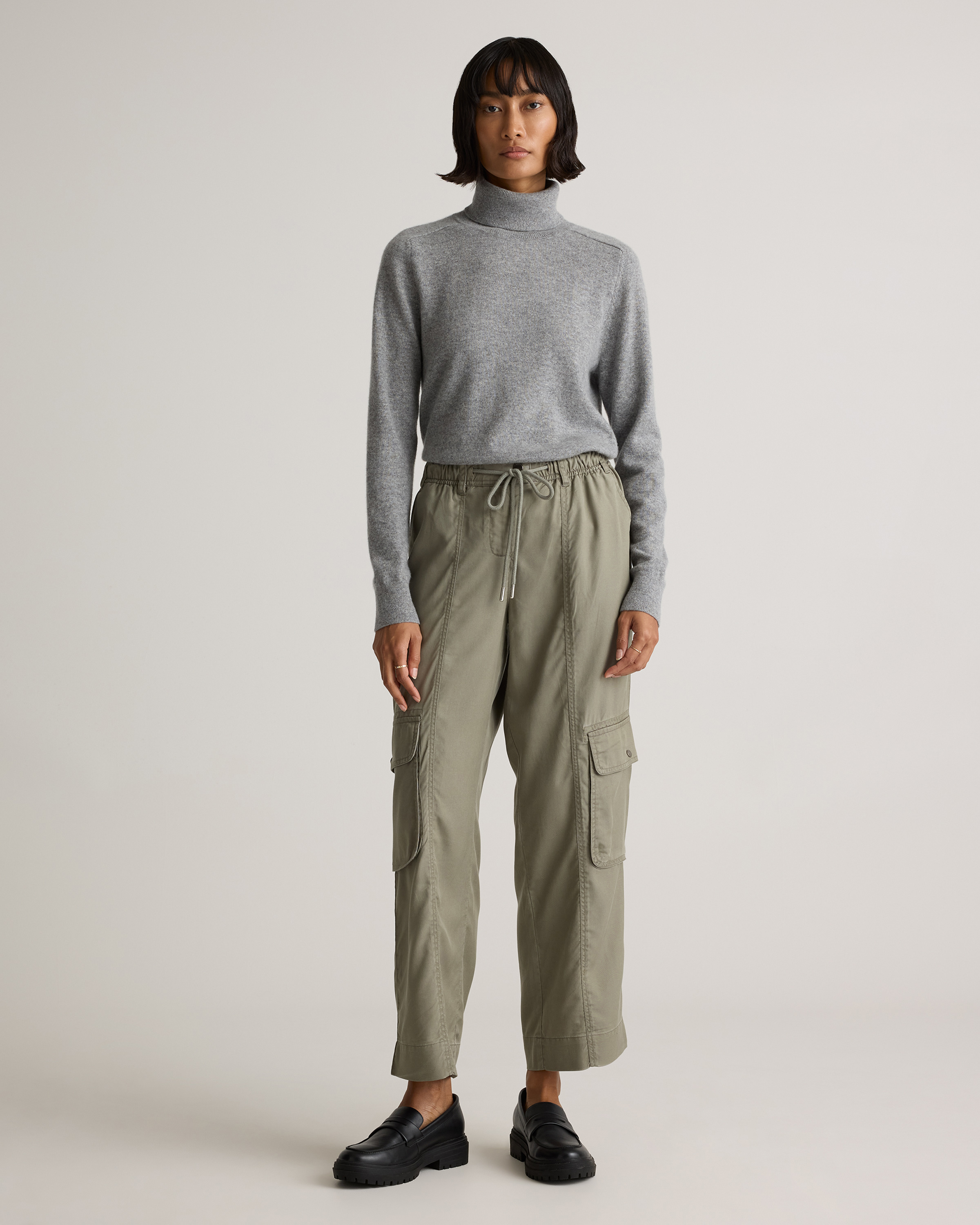Vintage Wash Tencel Drawstring Cargo Pants — Image 8