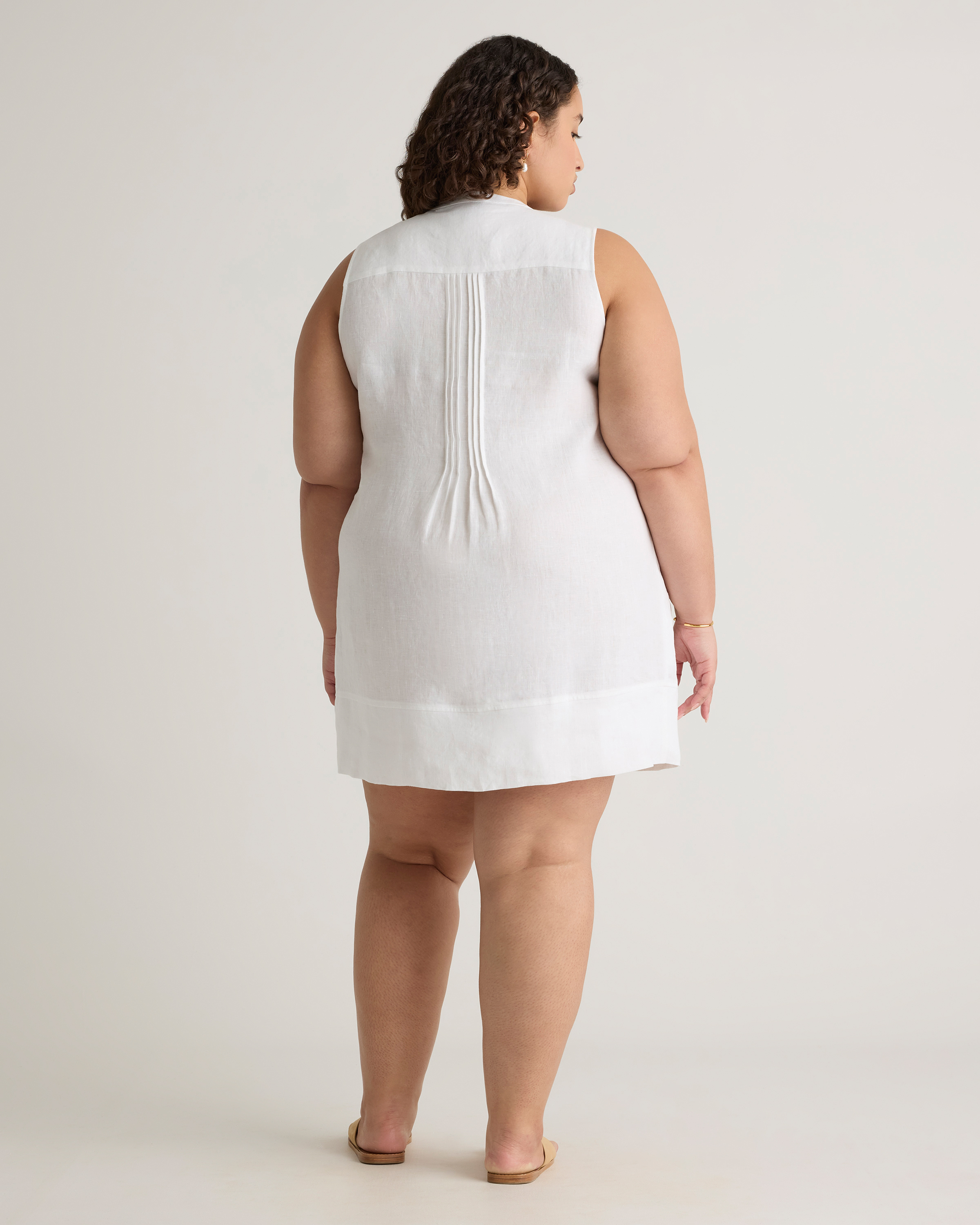 100% European Linen Sleeveless Swing Dress — Image 19