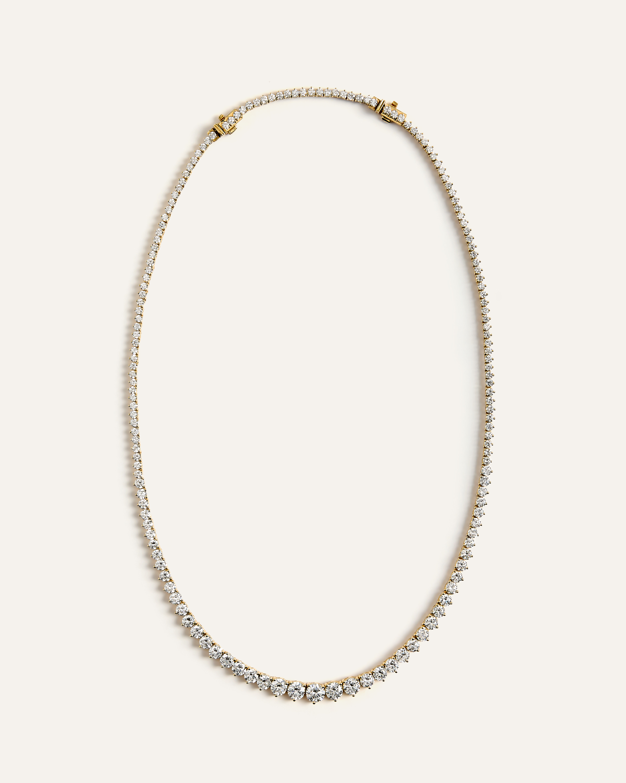 14K Gold Lab Grown Diamond Graduated Tennis Necklace - 16ctw — Image 7