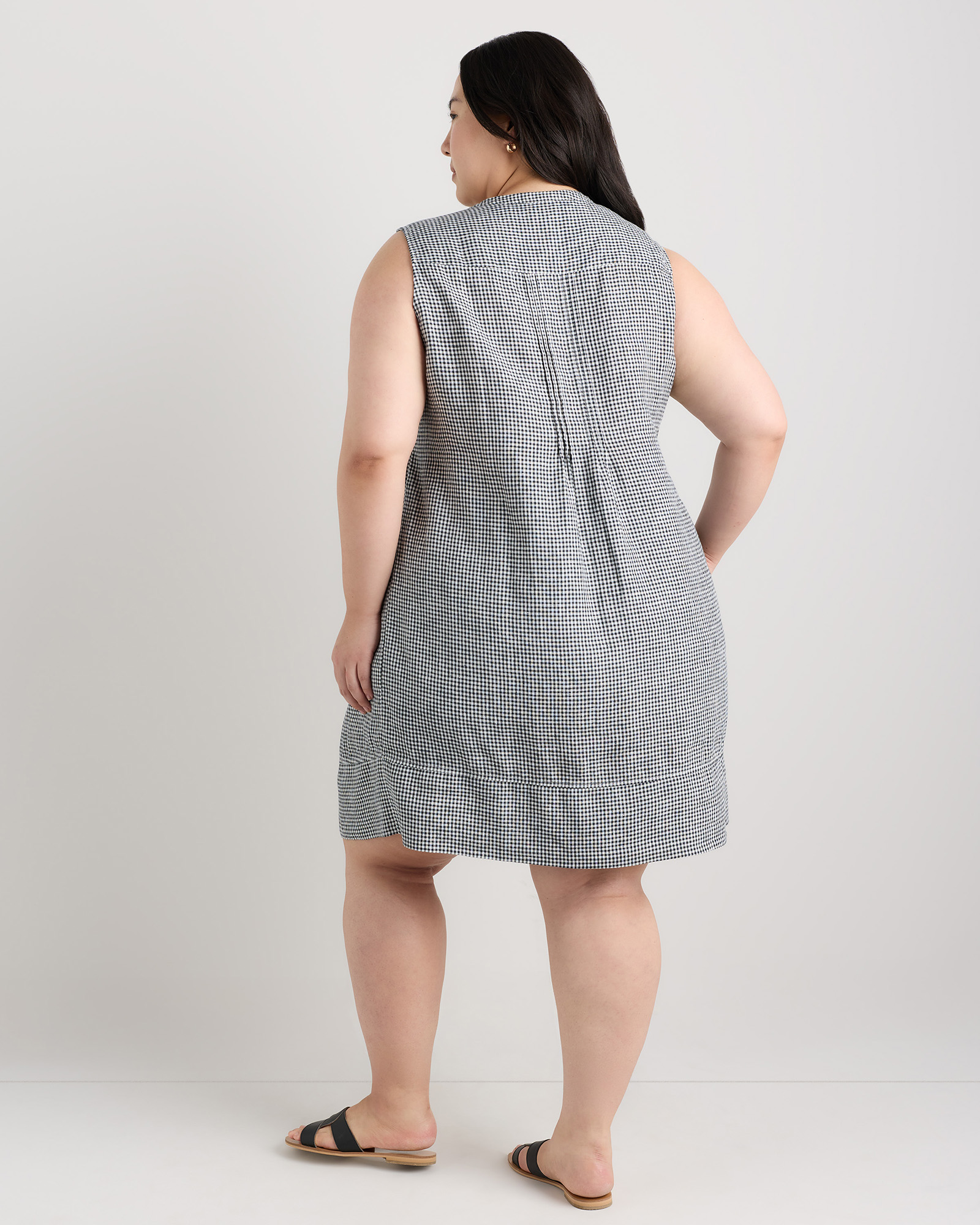 100% European Linen Sleeveless Swing Dress — Image 37