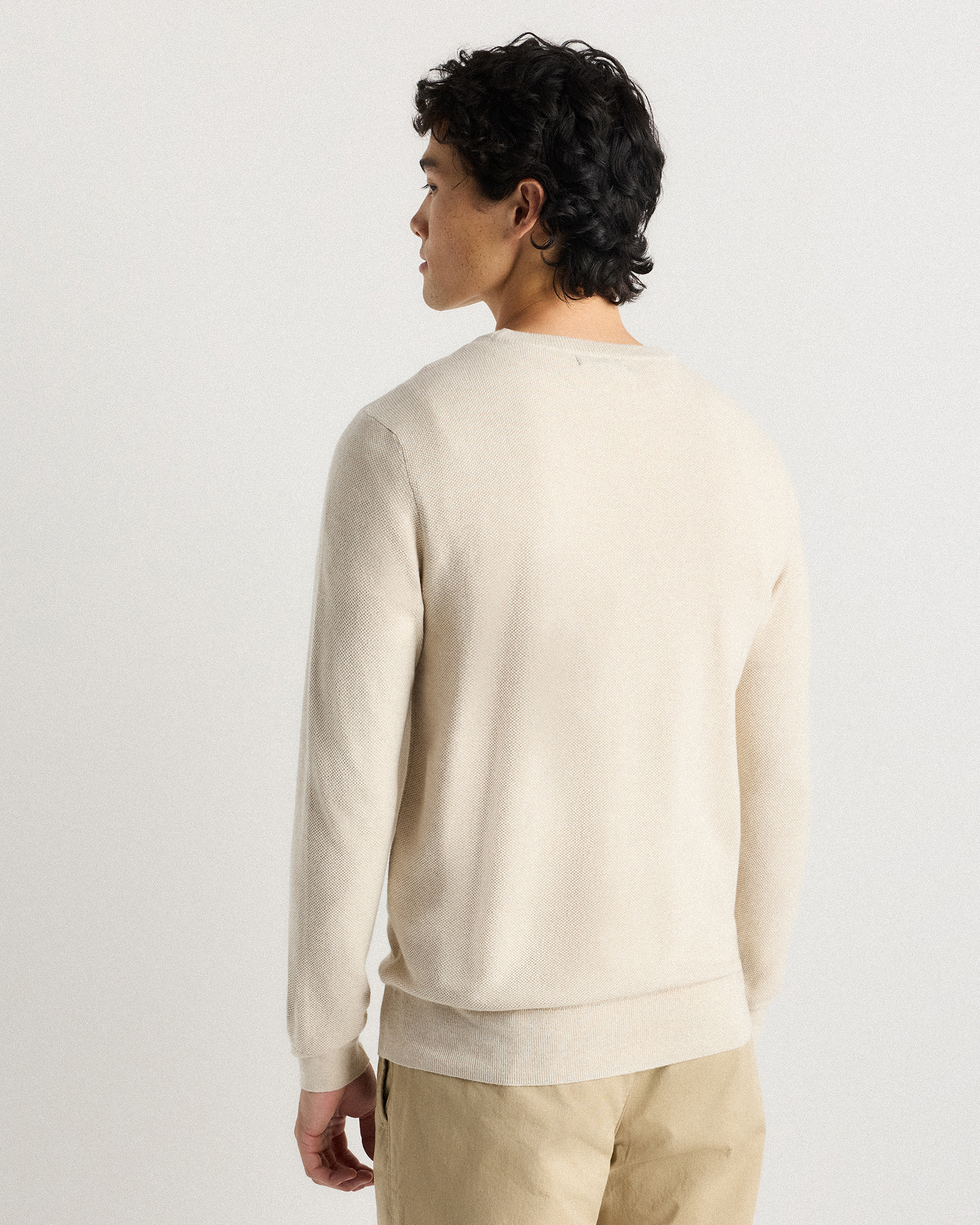 100% Organic Cotton Pique Crewneck Sweater — Image 12