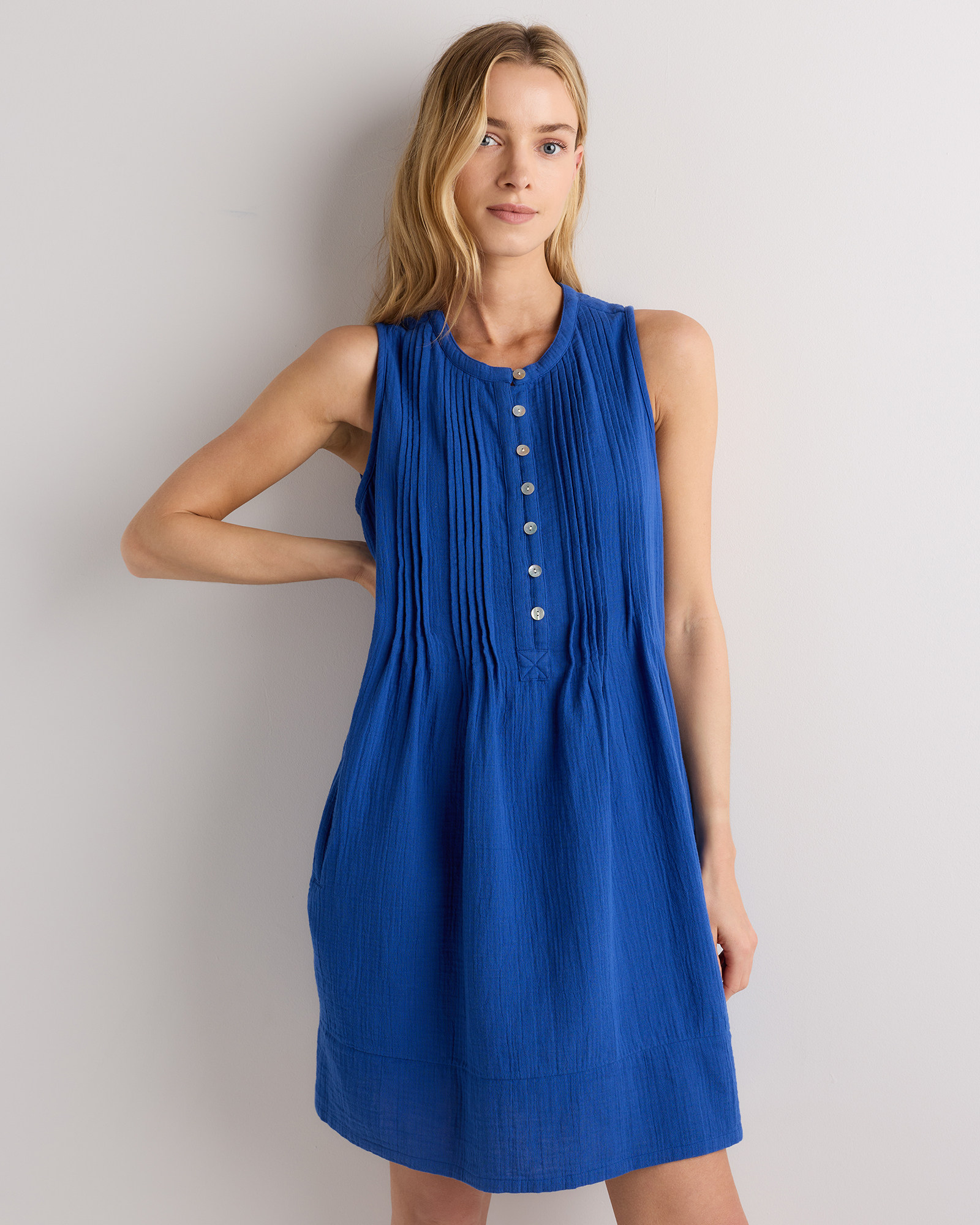 100% Organic Cotton Gauze Sleeveless Swing Dress — Image 32