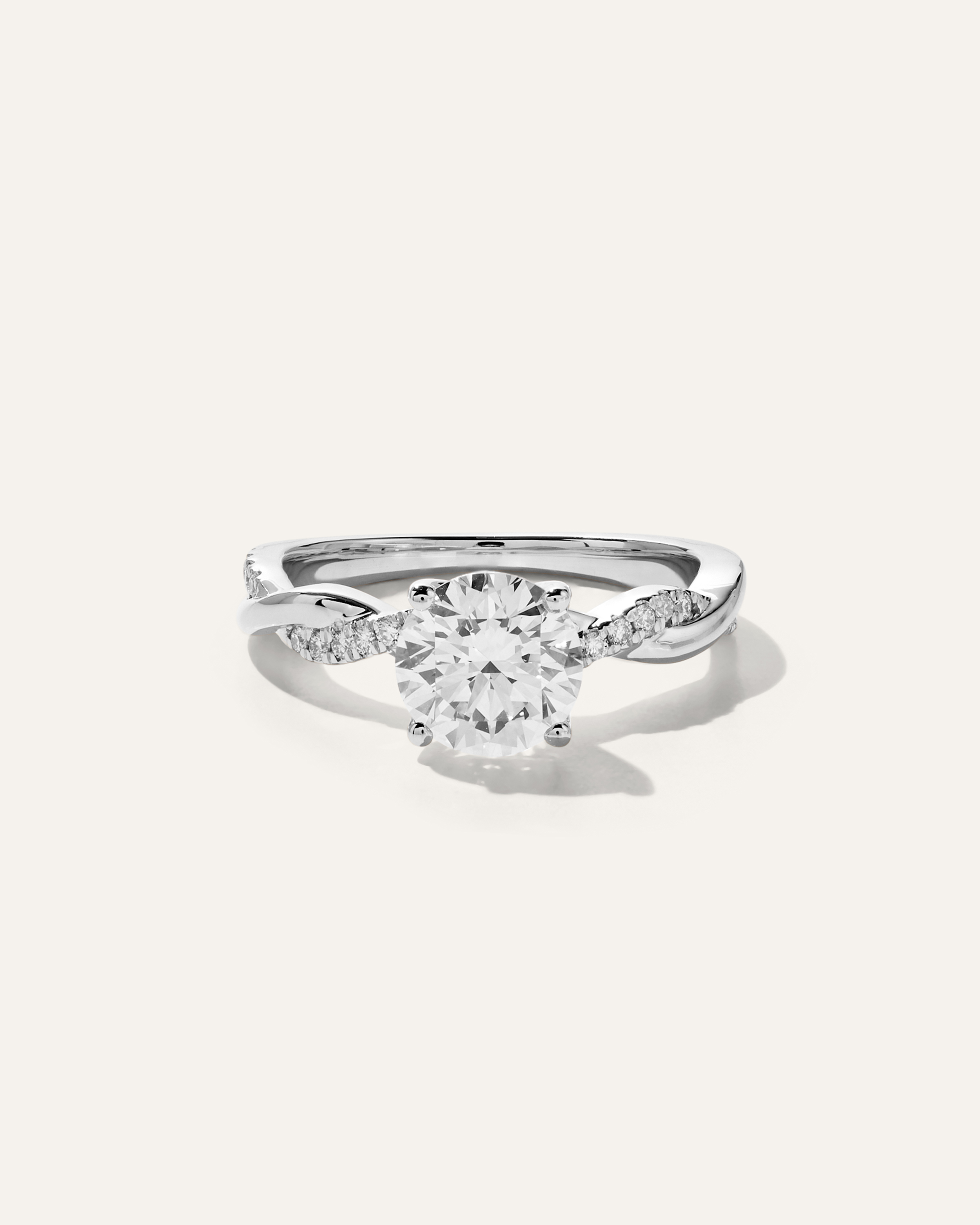 Lab Grown Diamond Round Twisted Engagement Ring - 1.5ct — Image 9