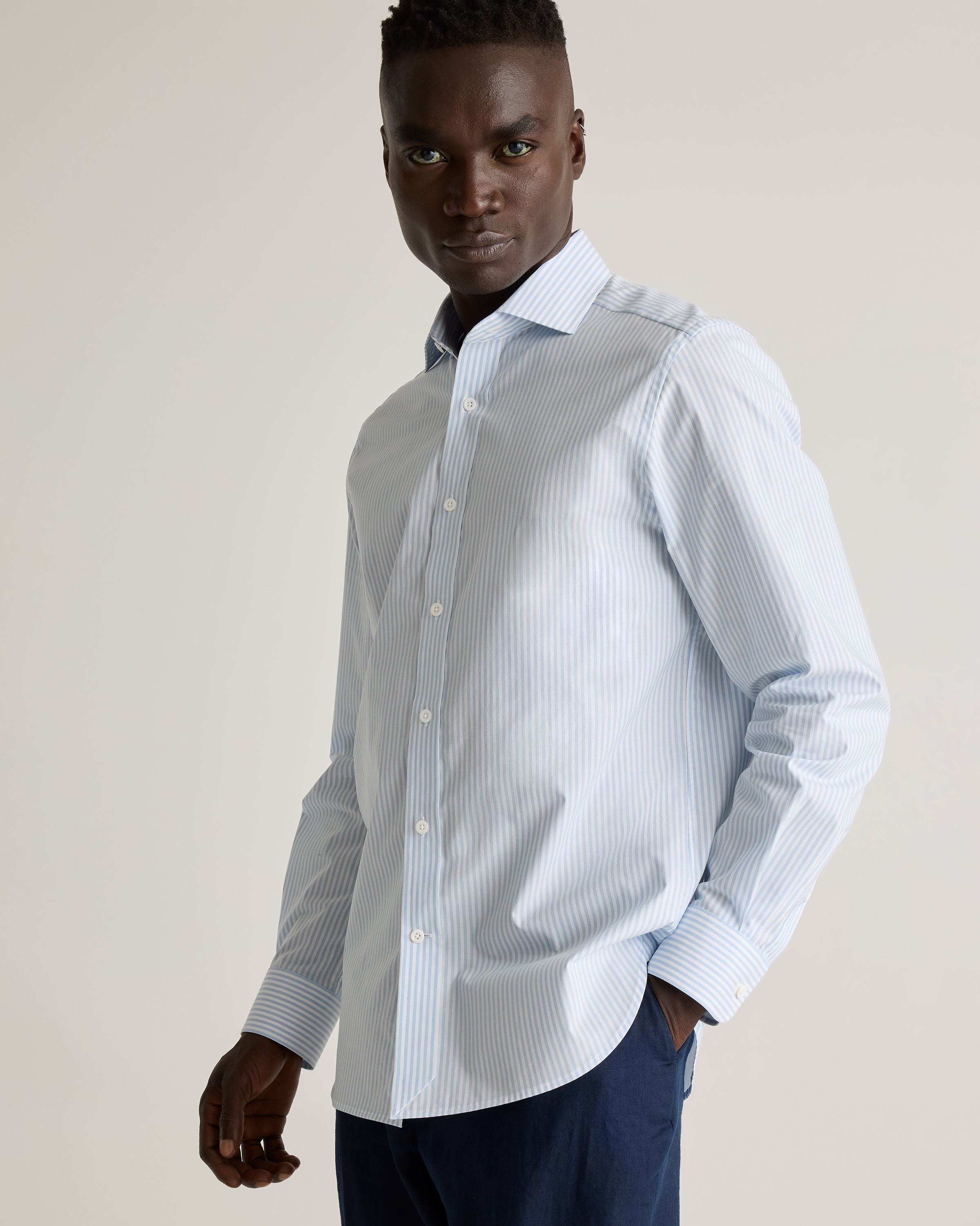 Organic Cotton Stretch Poplin Dress Shirt — Image 18