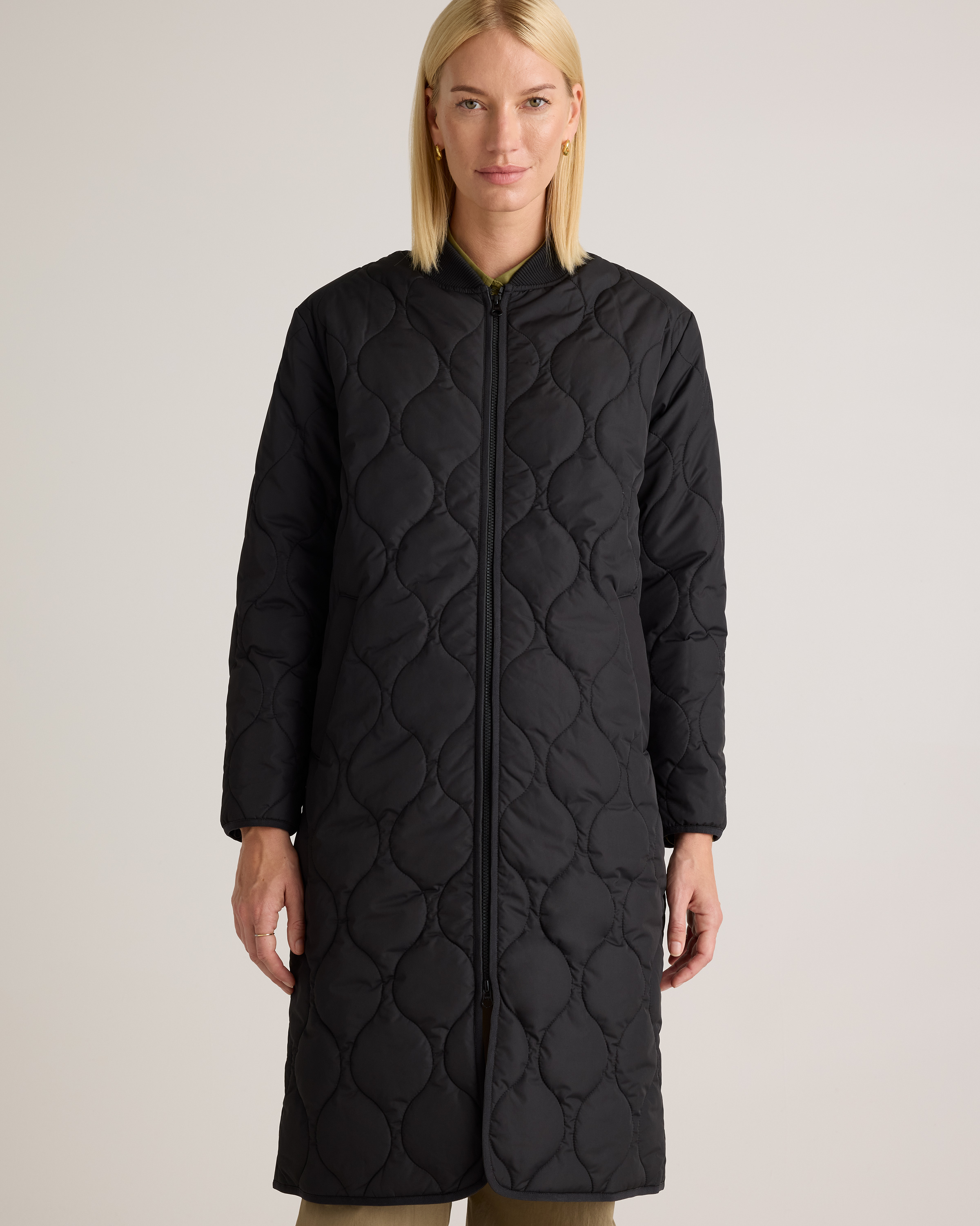 Featherless Quilted Puffer Long Coat — Image 23