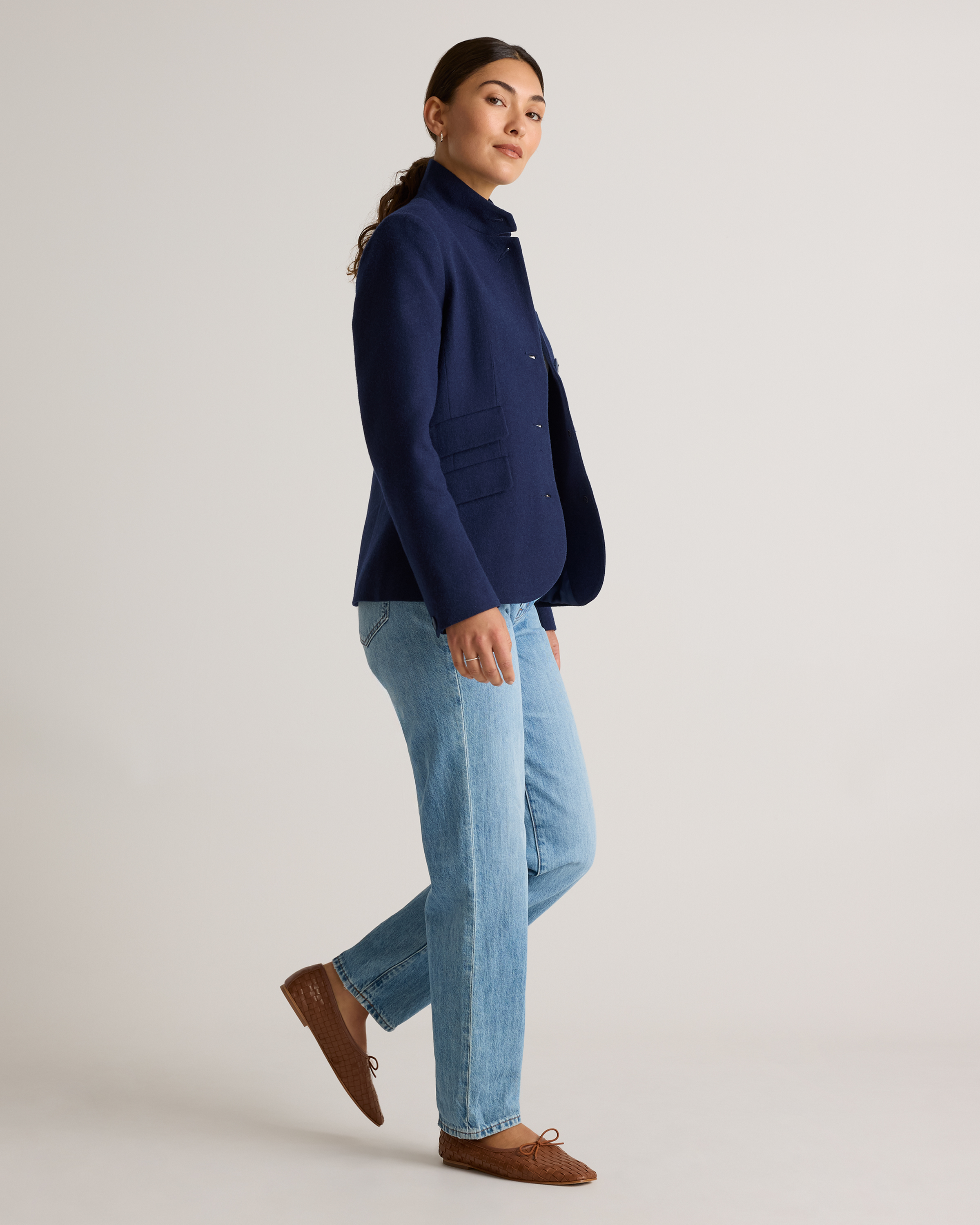 Italian Wool Stand Collar Blazer — Image 13