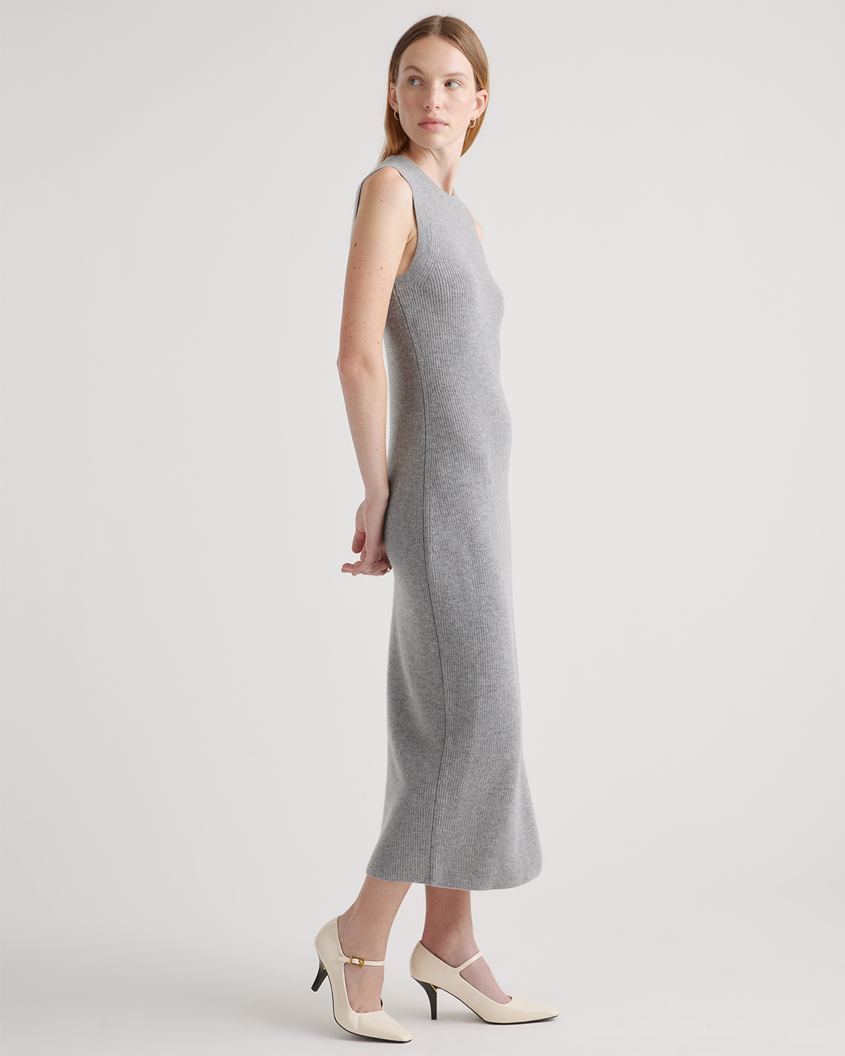 Mongolian Spring Cashmere Sleeveless Midi Sweater Dress — Image 9