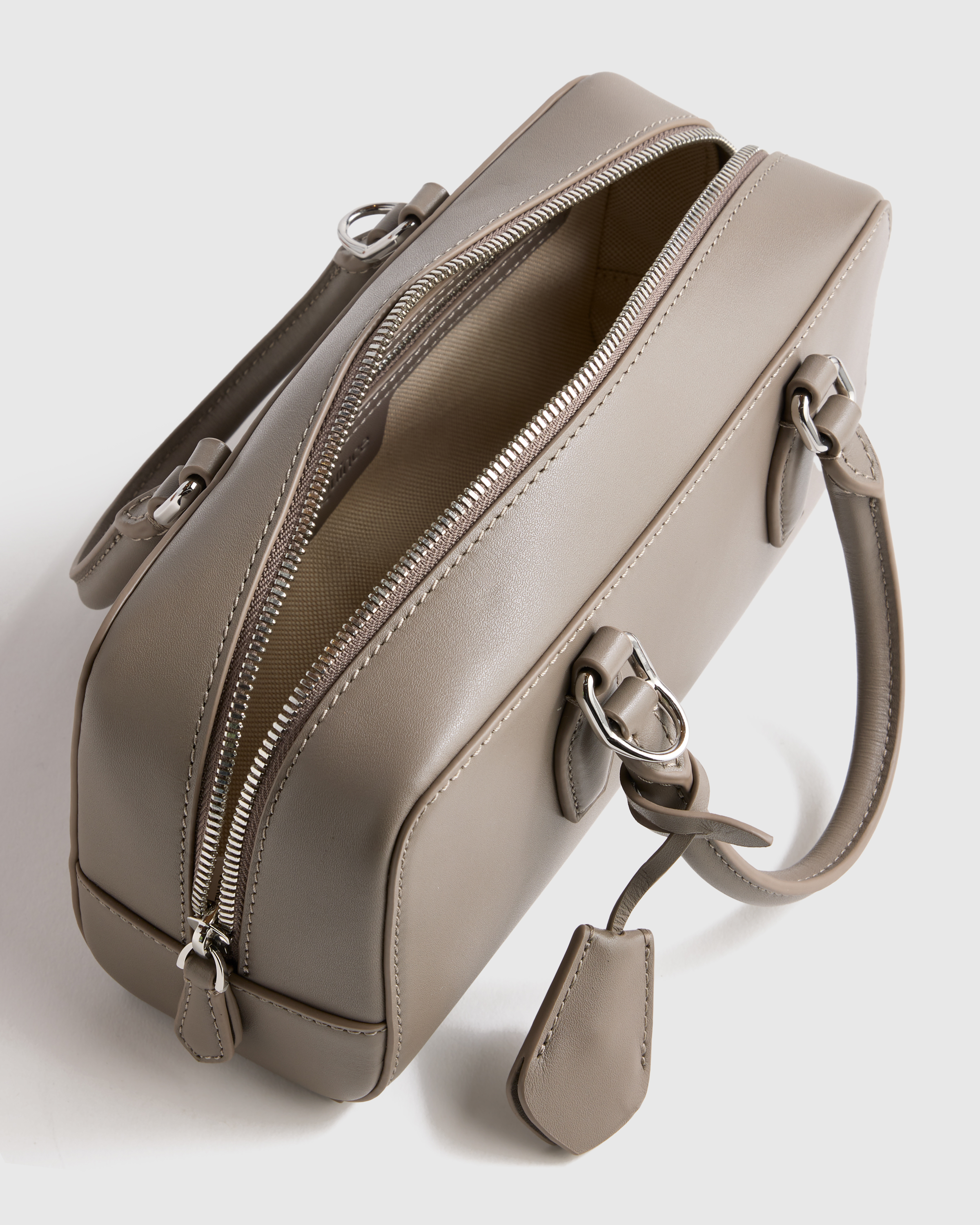 Italian Leather Mini Bowler Crossbody Satchel — Image 9
