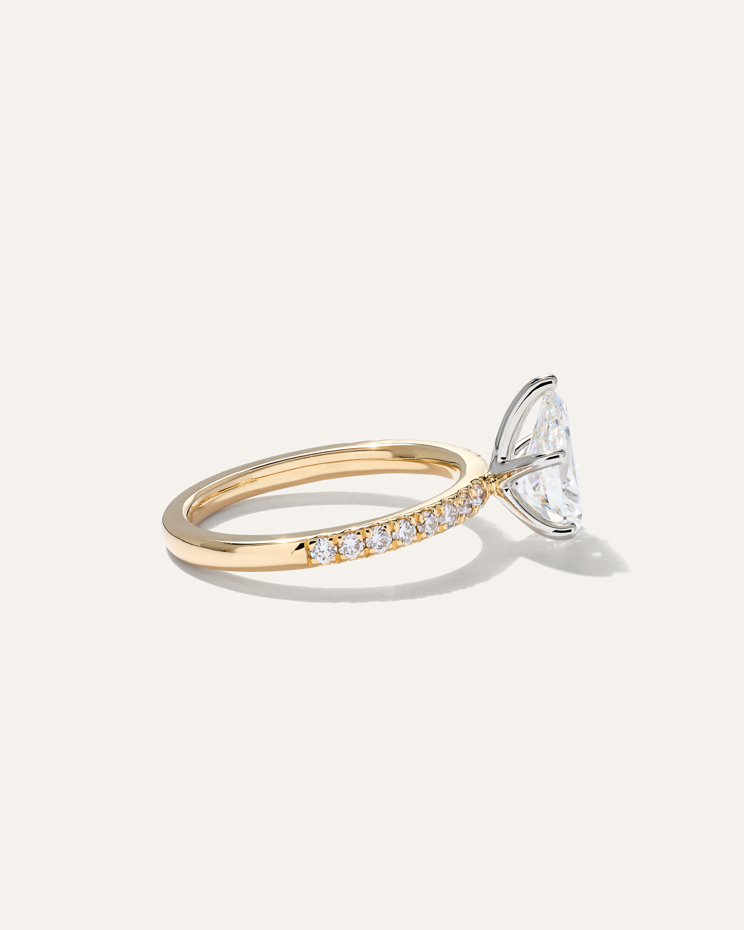 Lab Grown Diamond Pear Petite Pave Engagement Ring - 1.5ct — Image 8