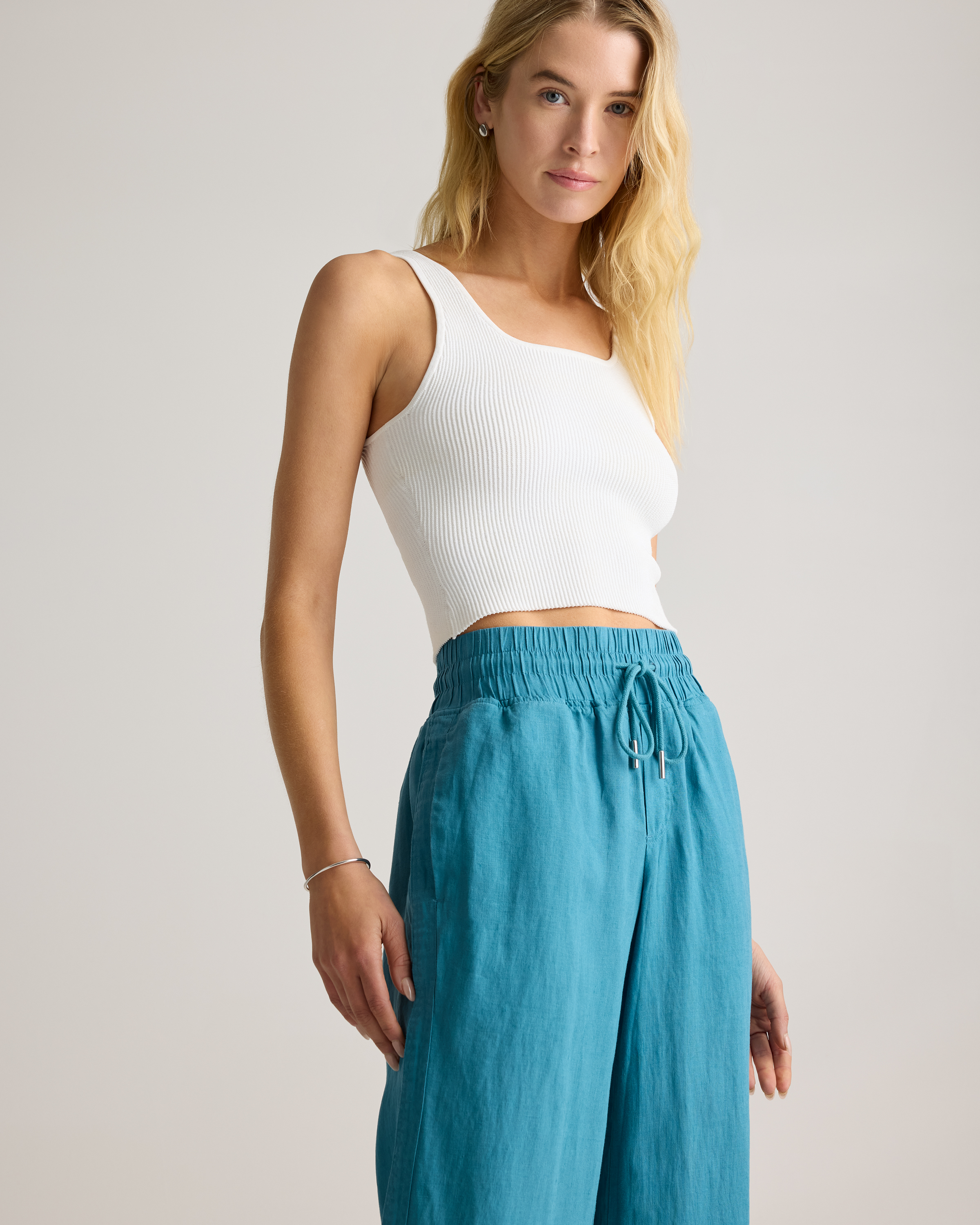 100% European Linen Wide Leg Pants — Image 25