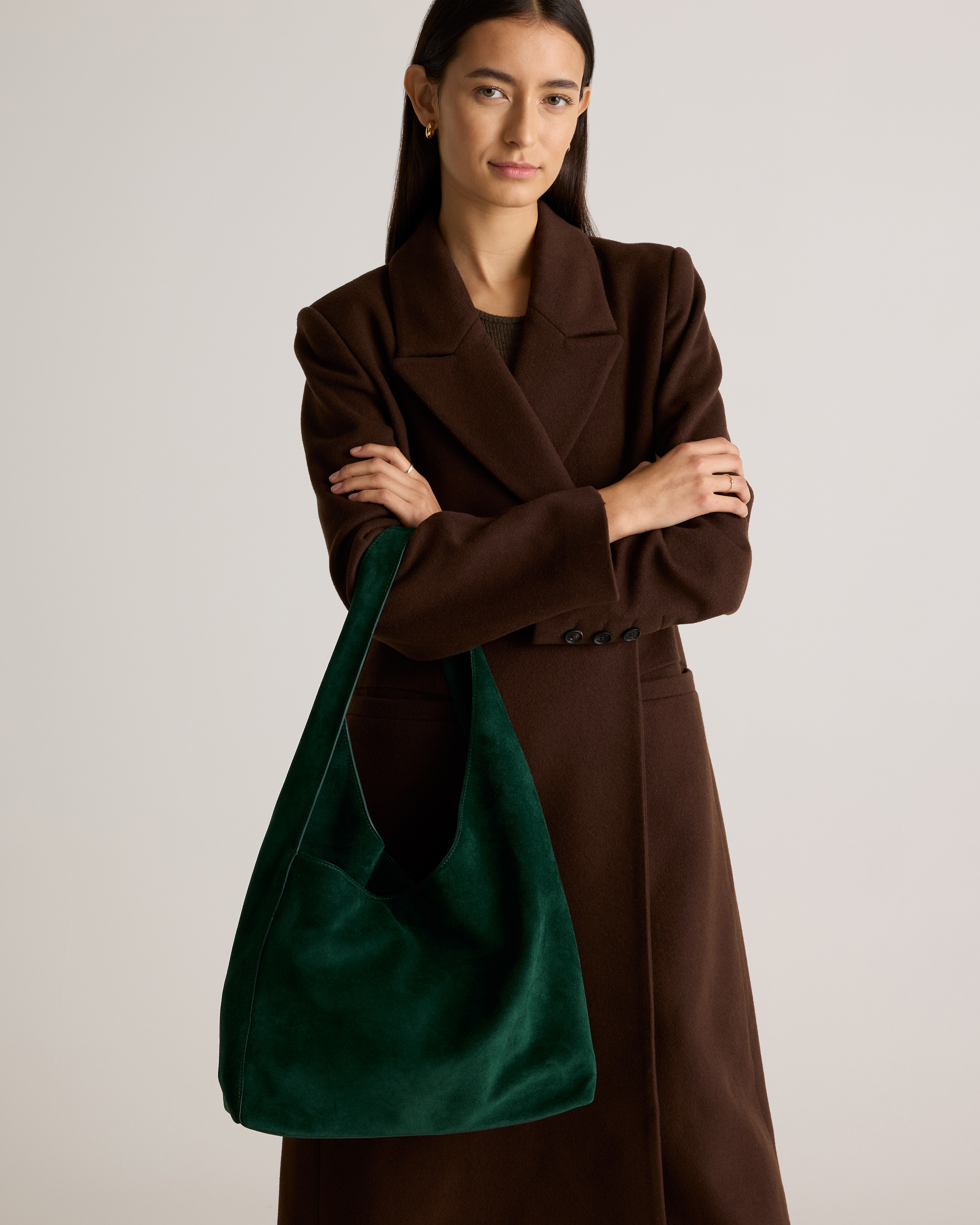 Italian Suede Slouchy Shoulder Bag — Image 23