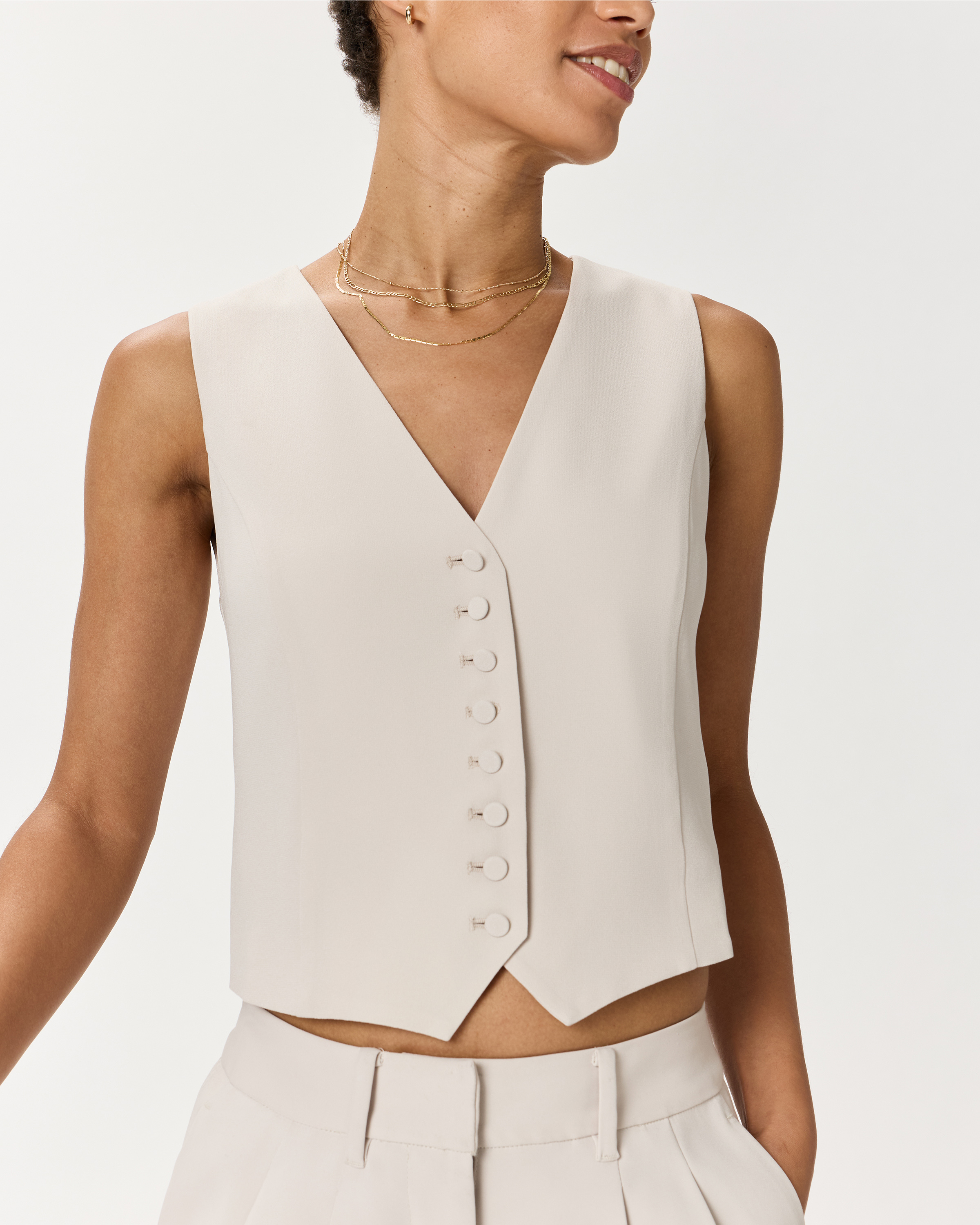 Fluid Crepe Vest — Image 10