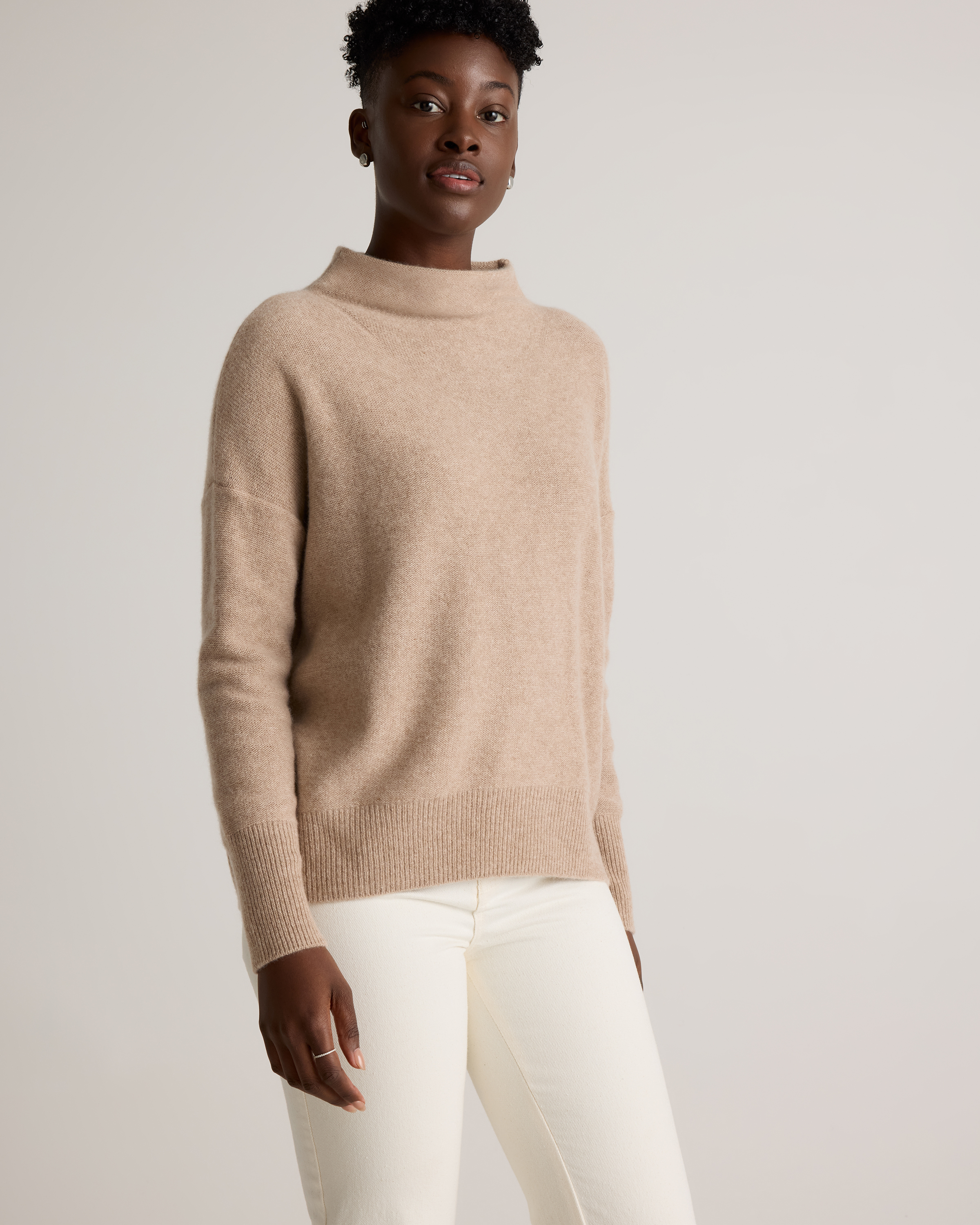 Mongolian Cashmere Funnel Neck Sweater — Image 5