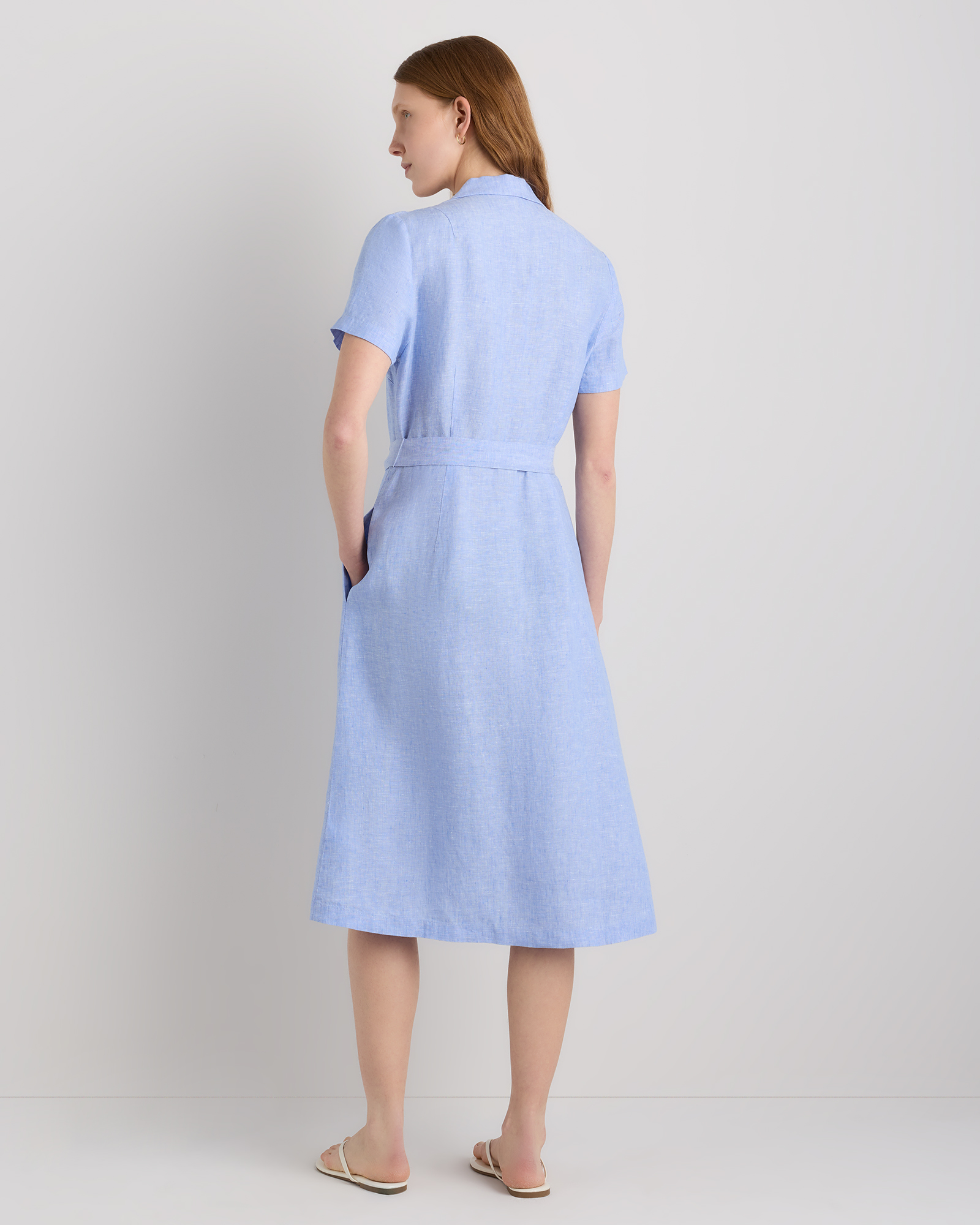 100% European Linen Button Front Dress — Image 76