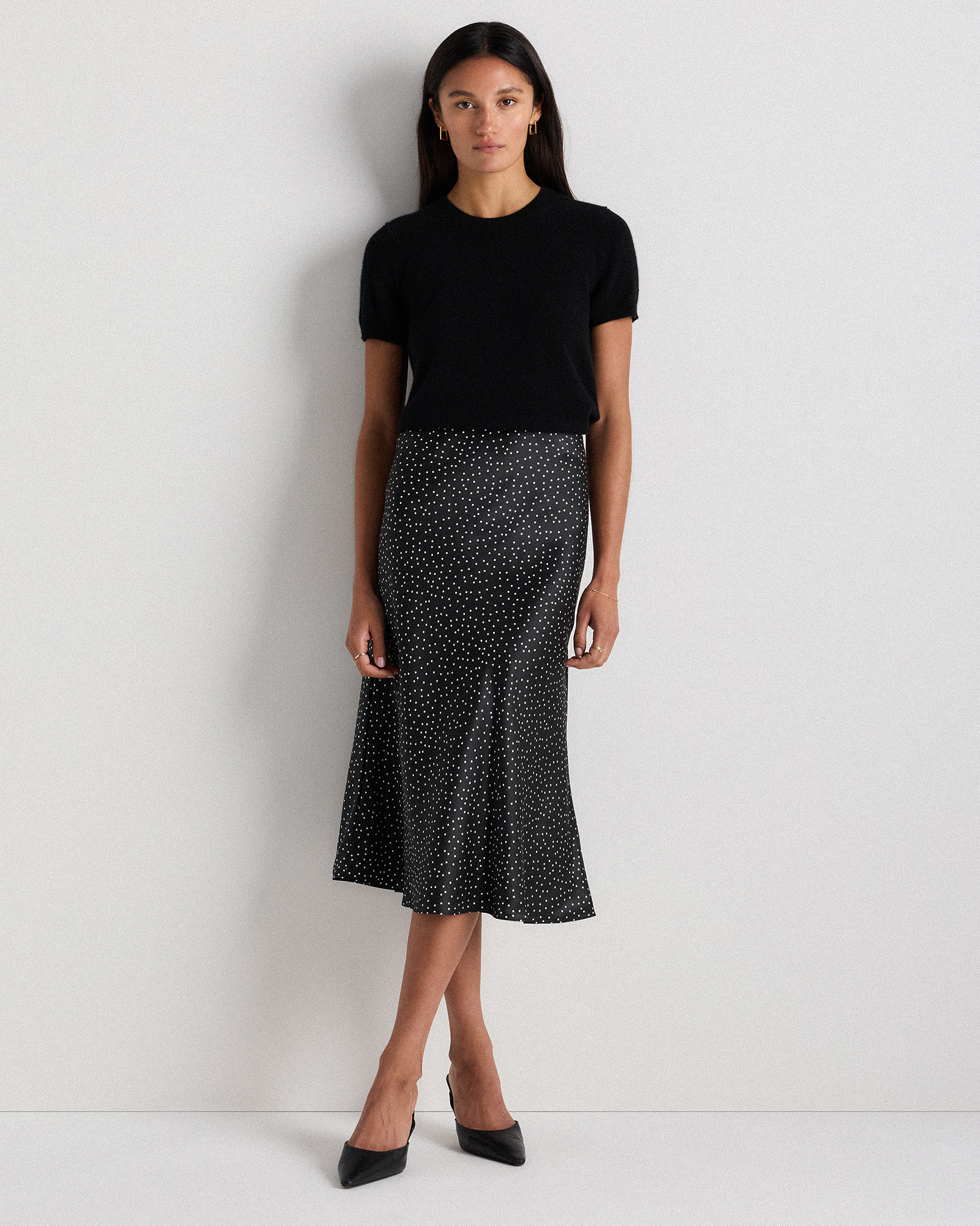 forest-green 100% Washable Silk Skirt — Image 60