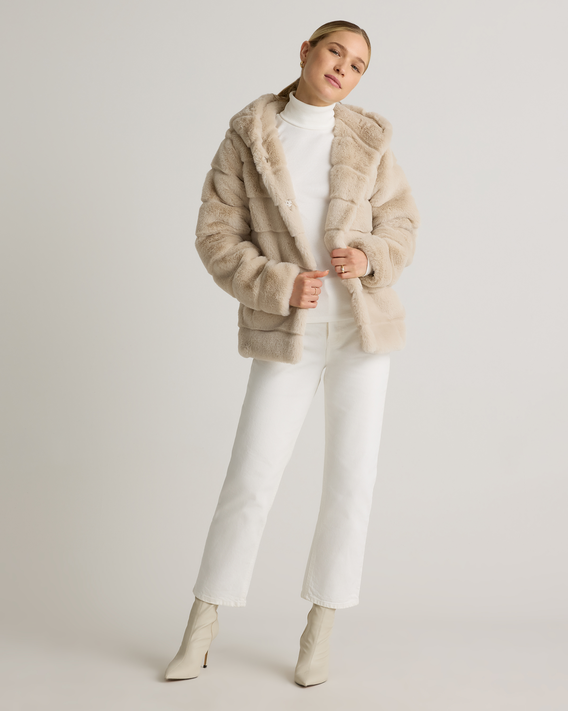 Hooded Faux Fur Jacket — Image 18