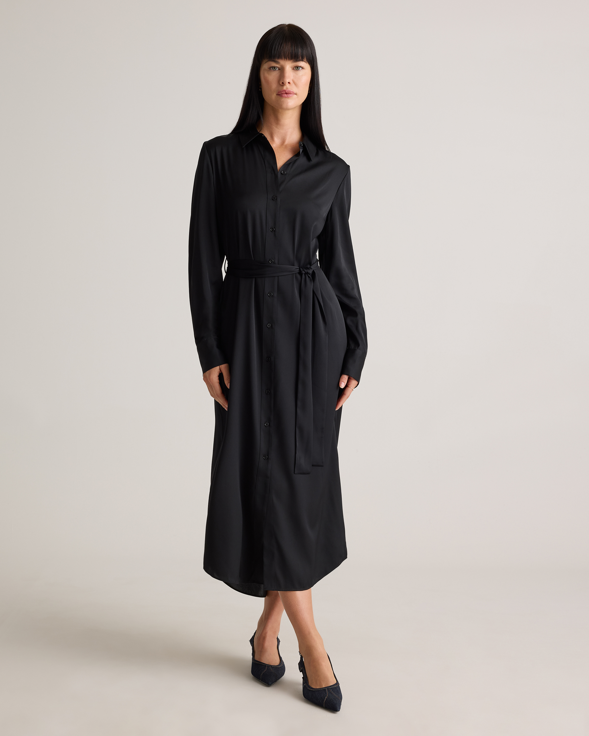 Washable Stretch Silk Maxi Shirt Dress — Image 17