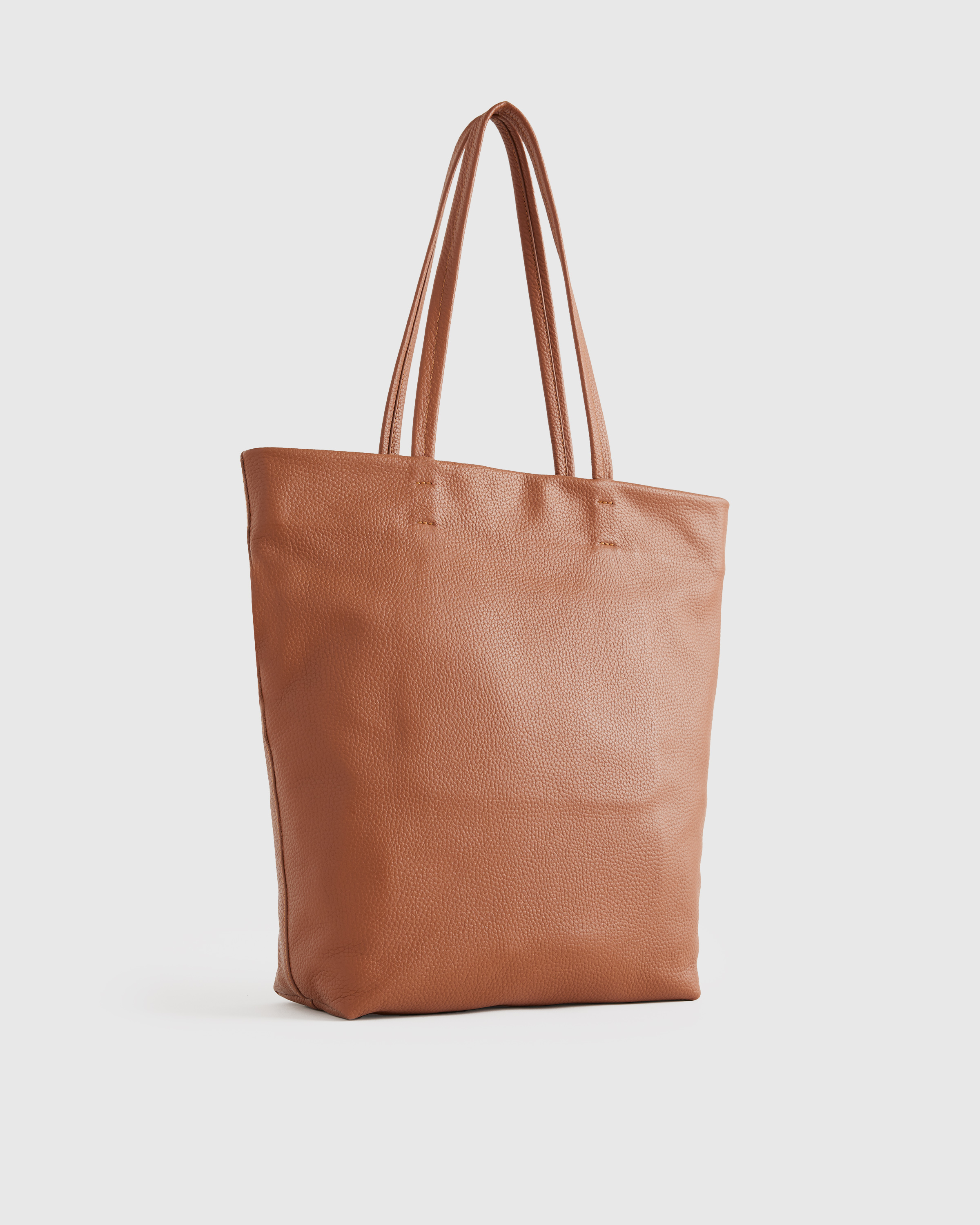 Italian Leather Tall Zip Top Tote — Image 5