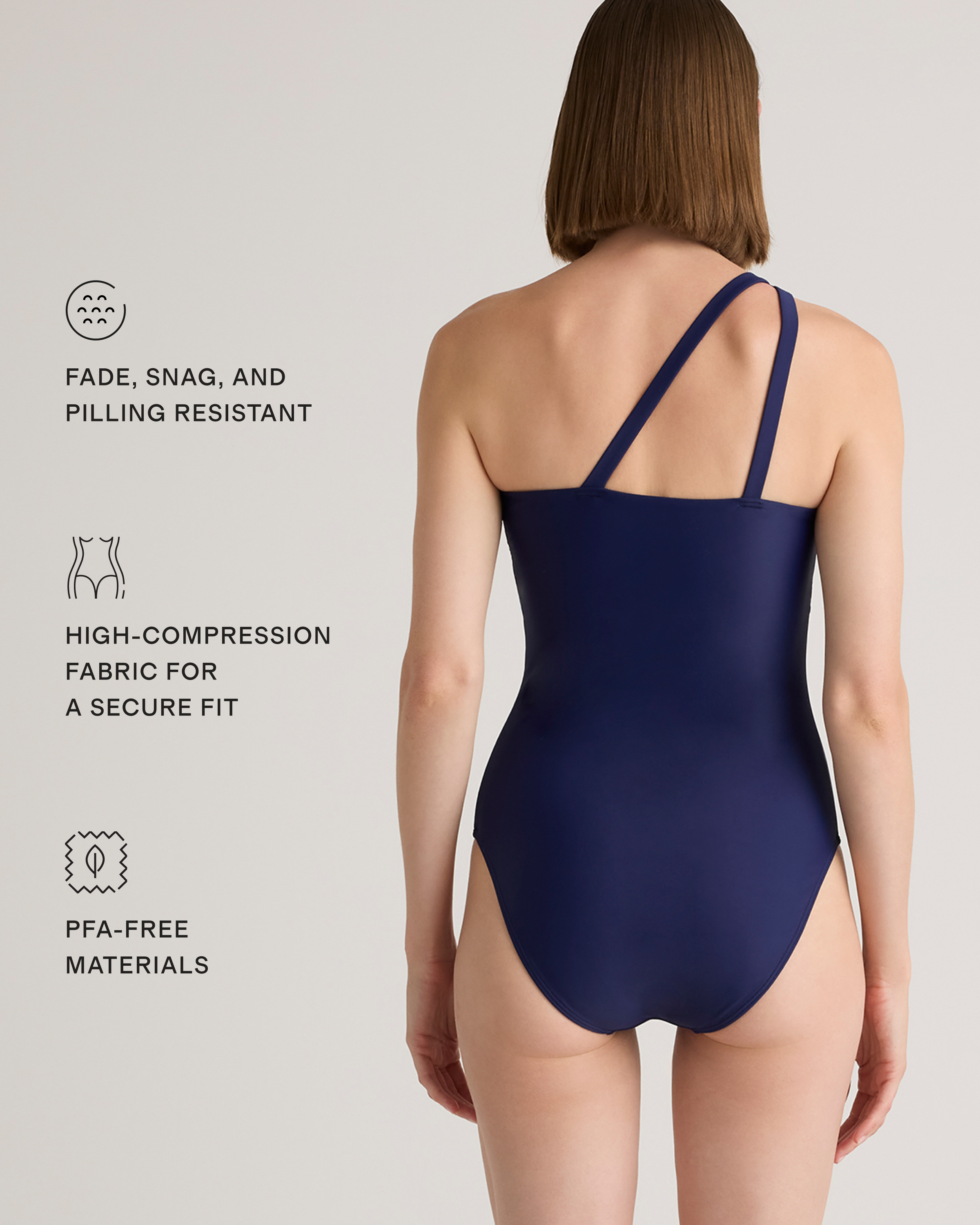 Italian One Shoulder One-Piece Swimsuit — Image 14