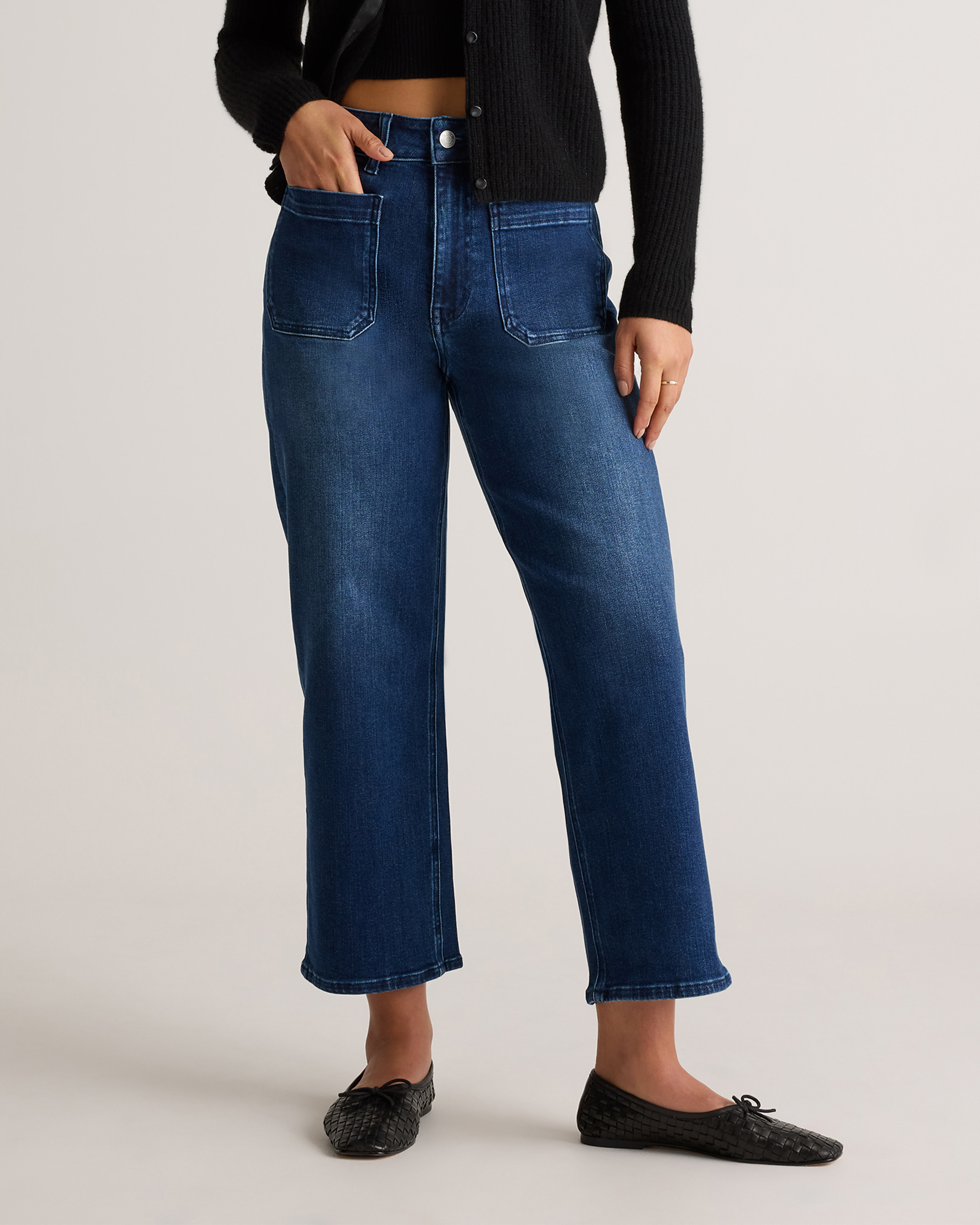 Bella Stretch Patch Pocket Wide Leg Jeans — Image 19