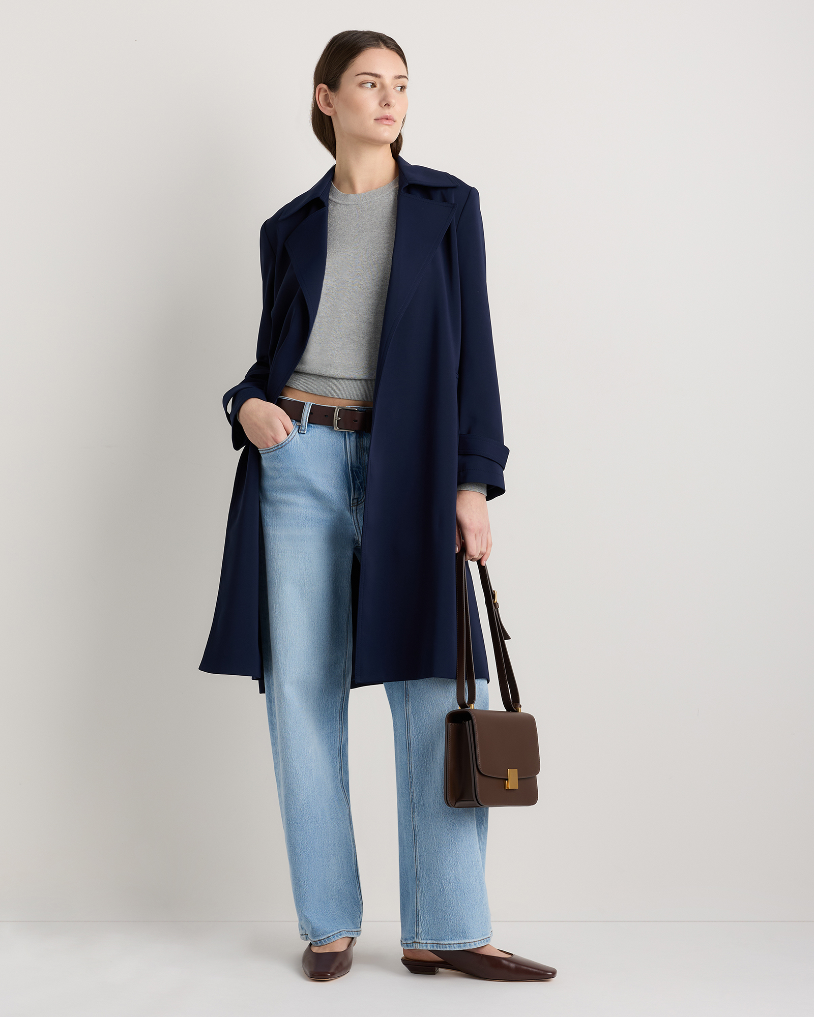 Stretch Crepe Trench Coat — Image 26