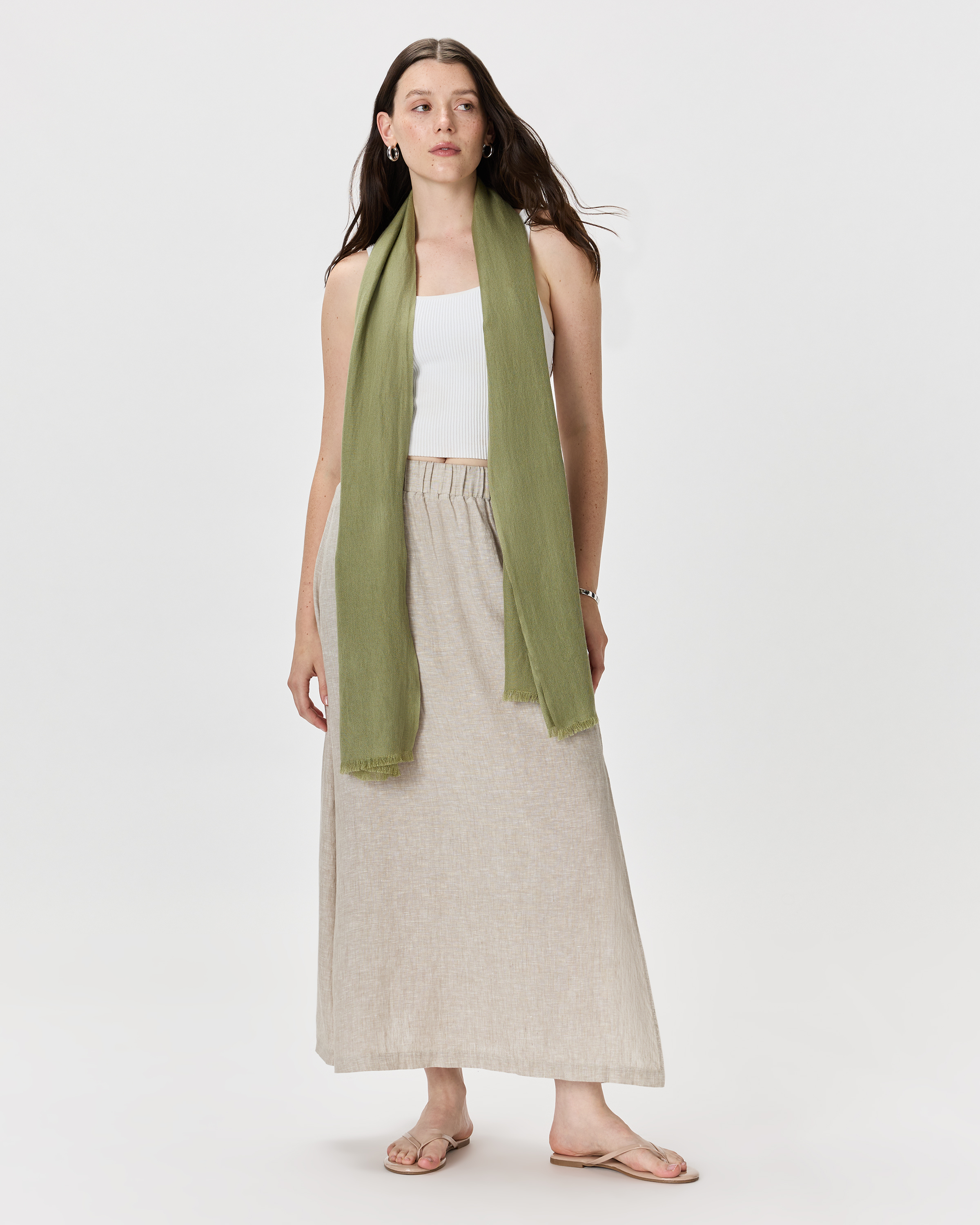 Featherweight Cashmere Silk Frayed Edge Scarf — Image 31