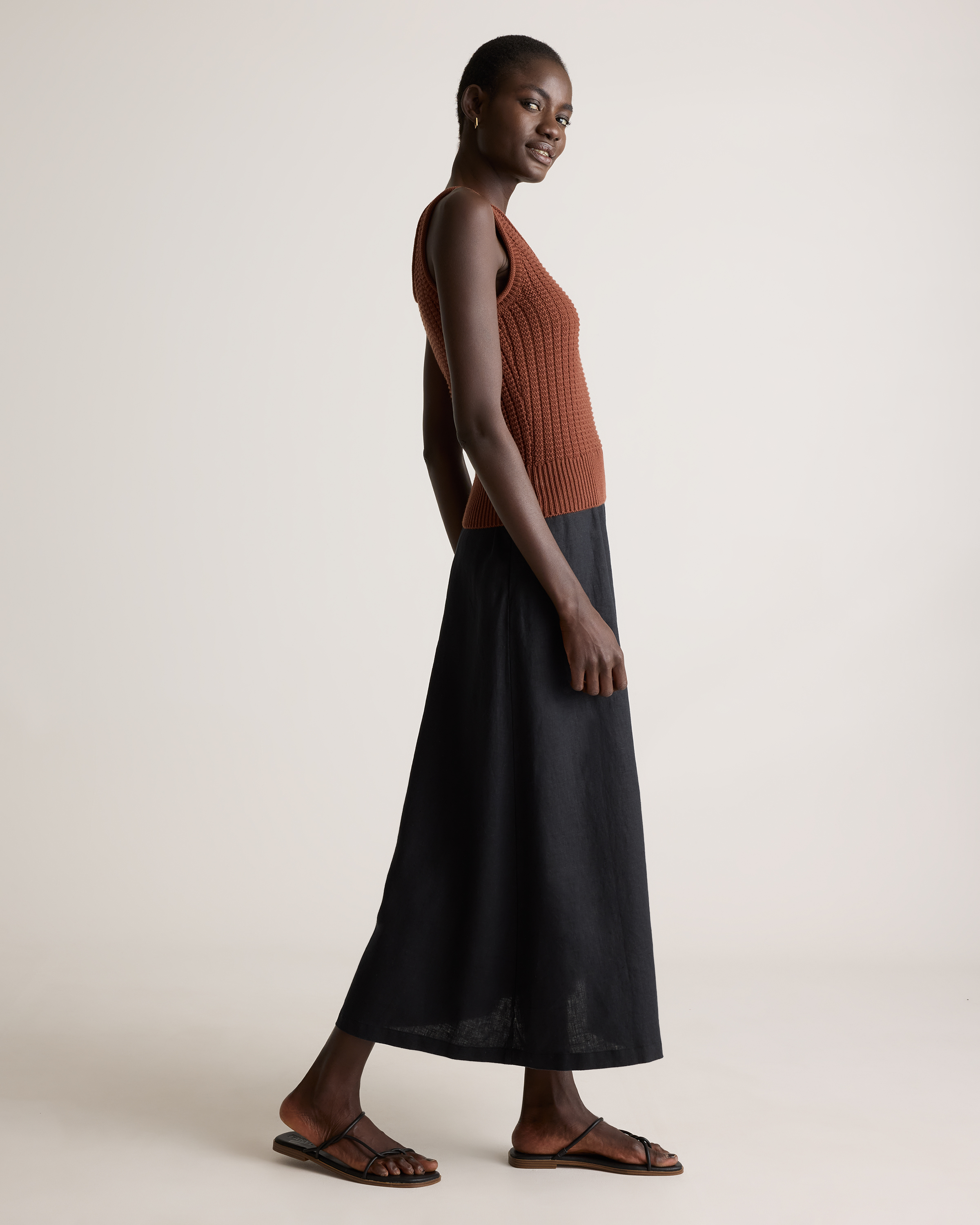 100% Organic Cotton Waffle Cropped Sweater Tank — Image 27