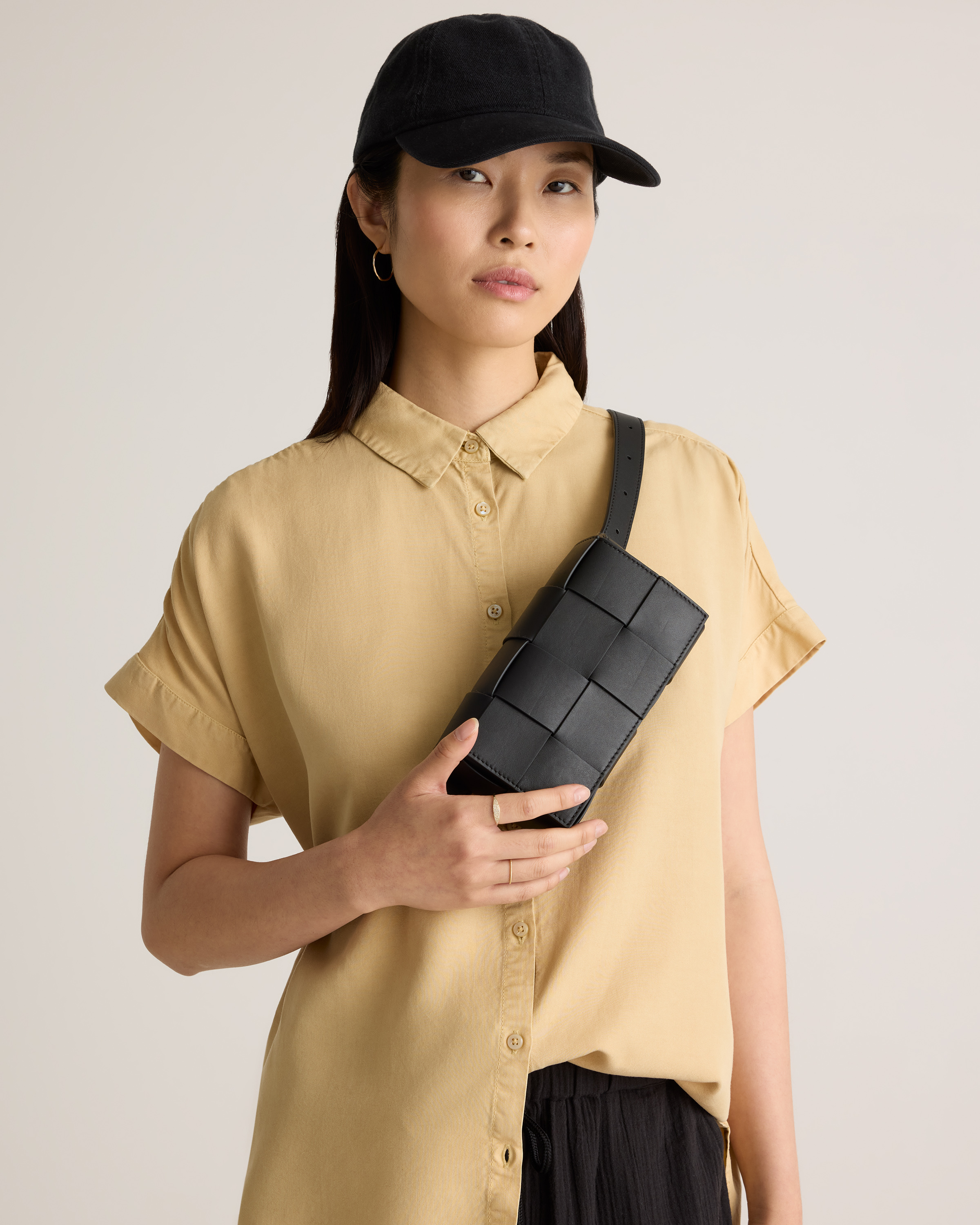 Italian Leather Handwoven Box Belt Bag — Image 4