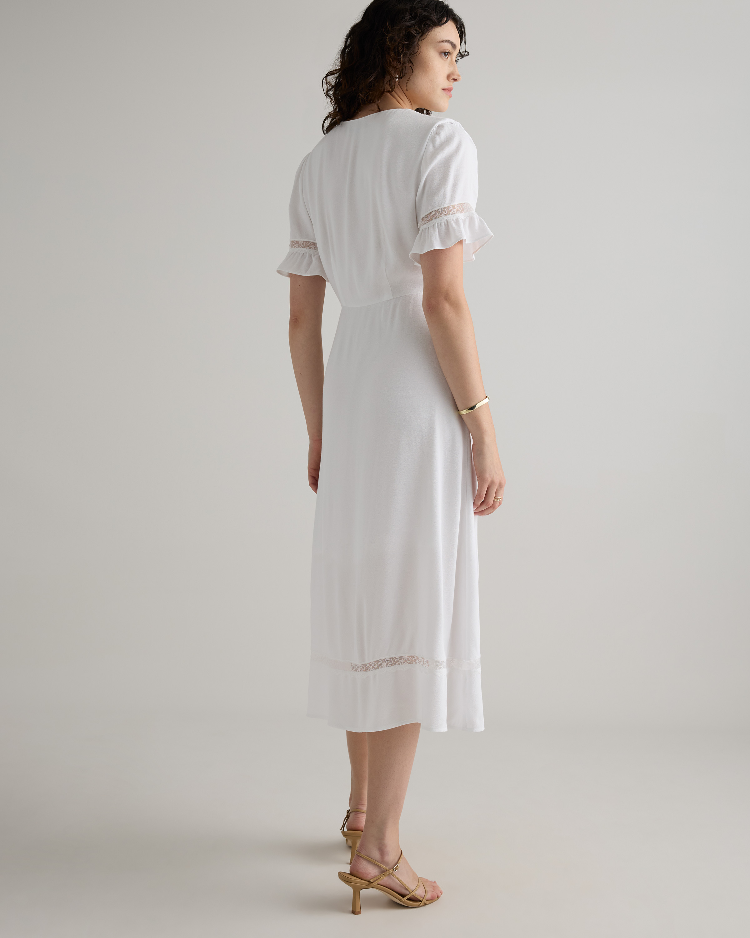 Lightweight Crepe Lace Inset Midi Dress — Image 25