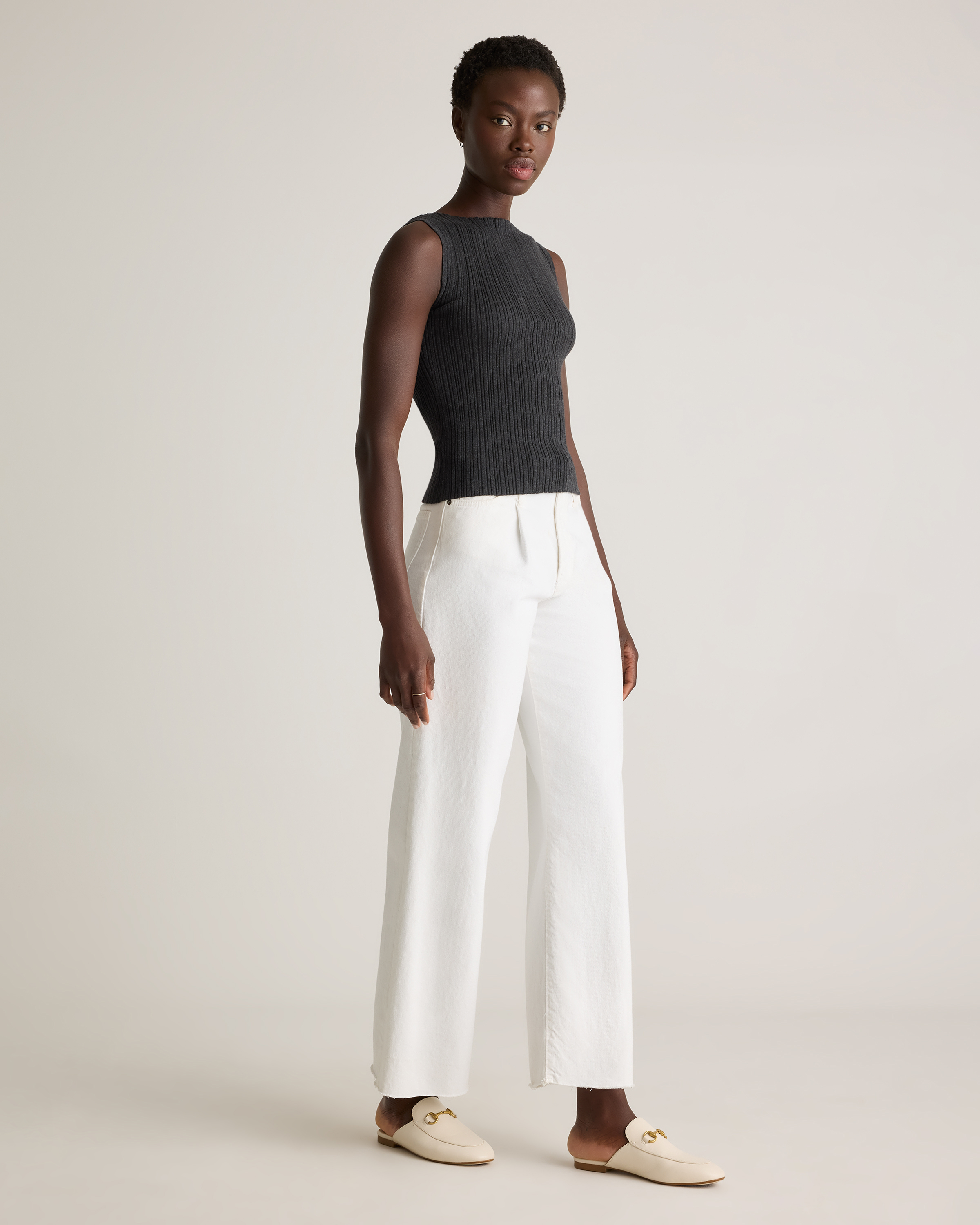 Cotton Cashmere Ribbed Tank — Image 15