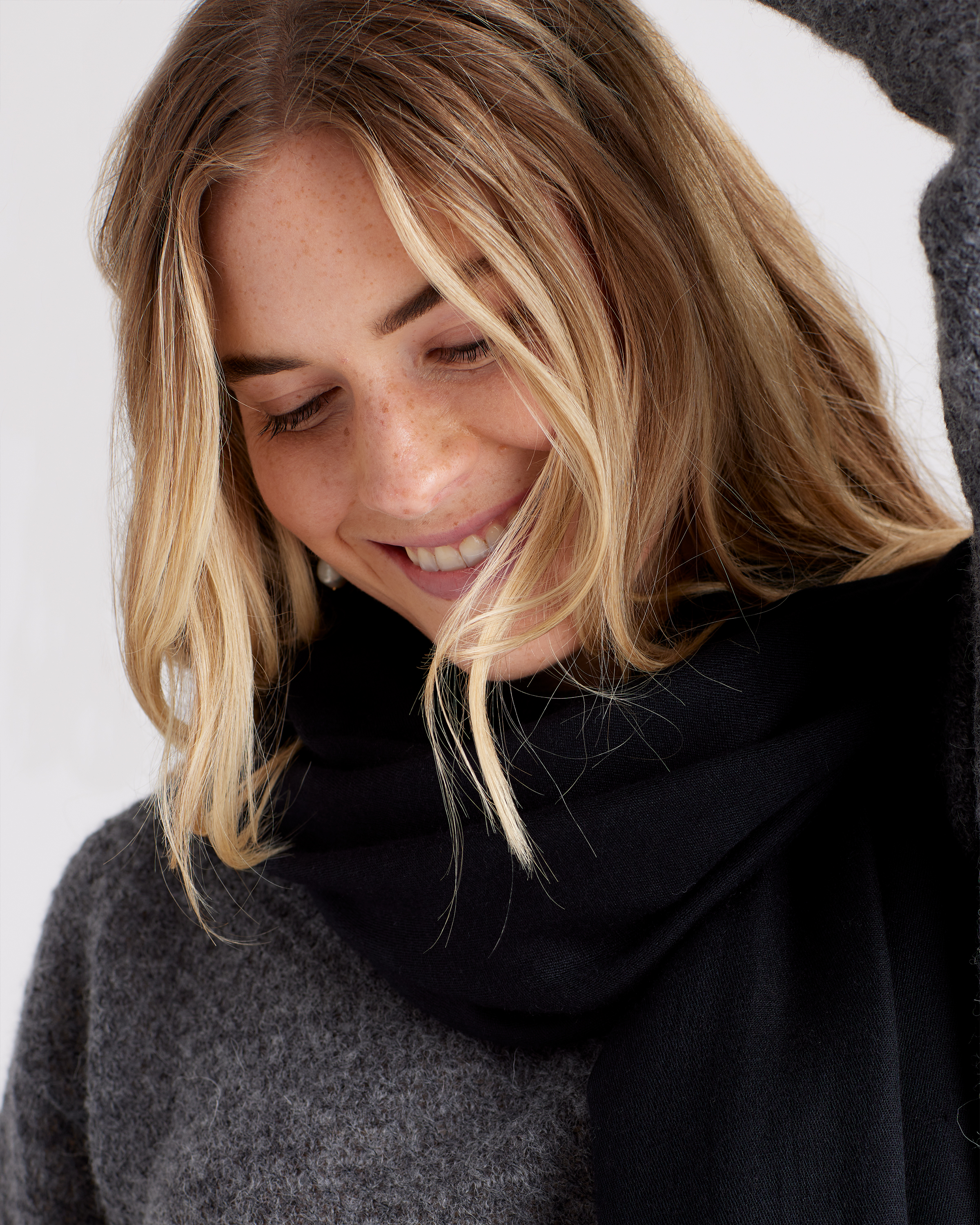 Featherweight Cashmere Silk Frayed Edge Scarf — Image 15