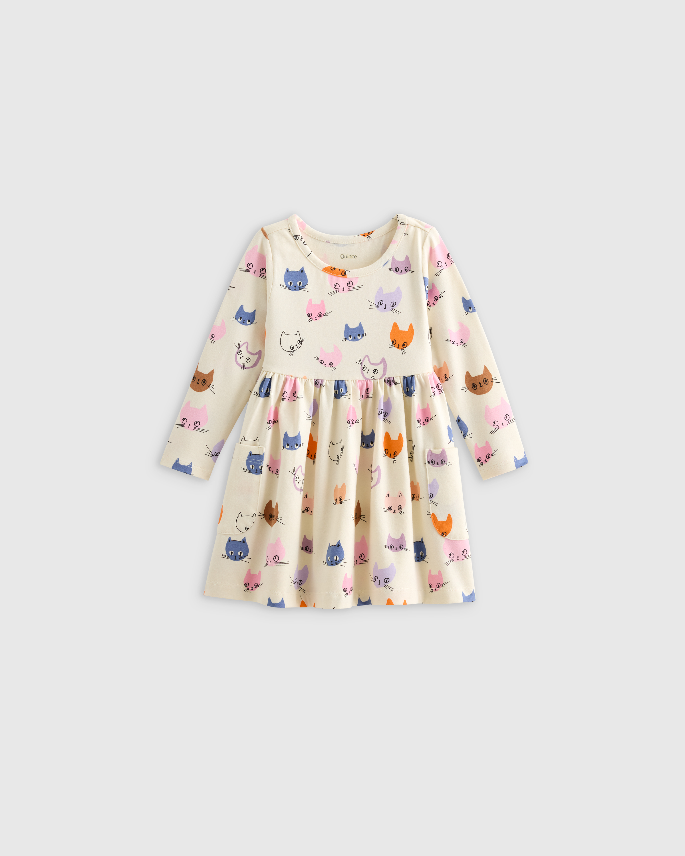 Organic Cotton Long Sleeve Fit and Flare Pocket Dress — Image 16