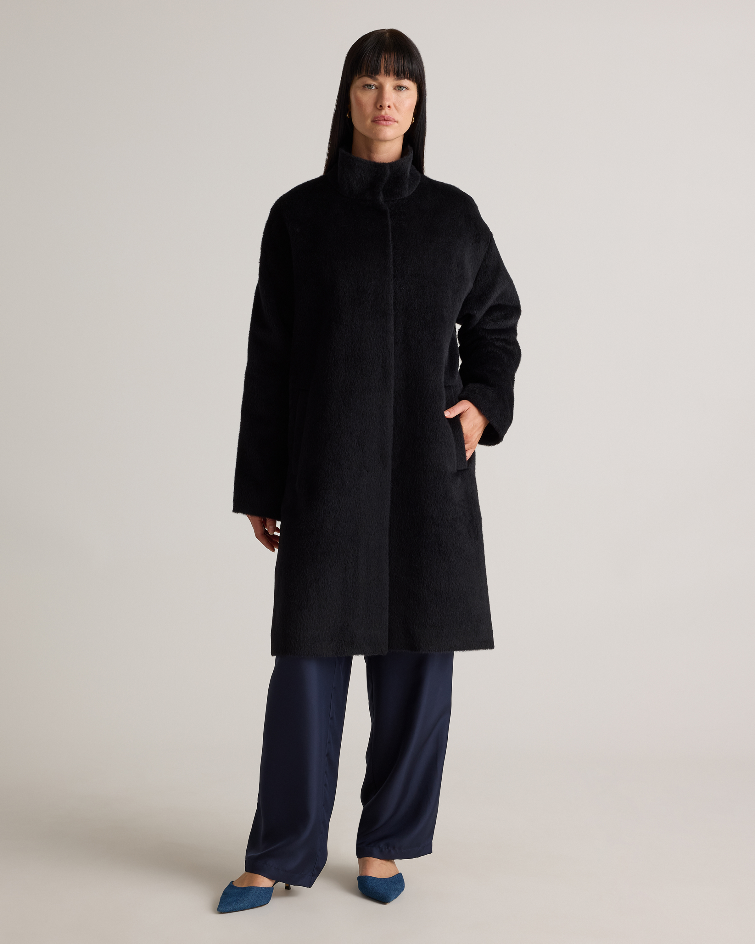 Alpaca-Wool Stand Collar Coat — Image 8