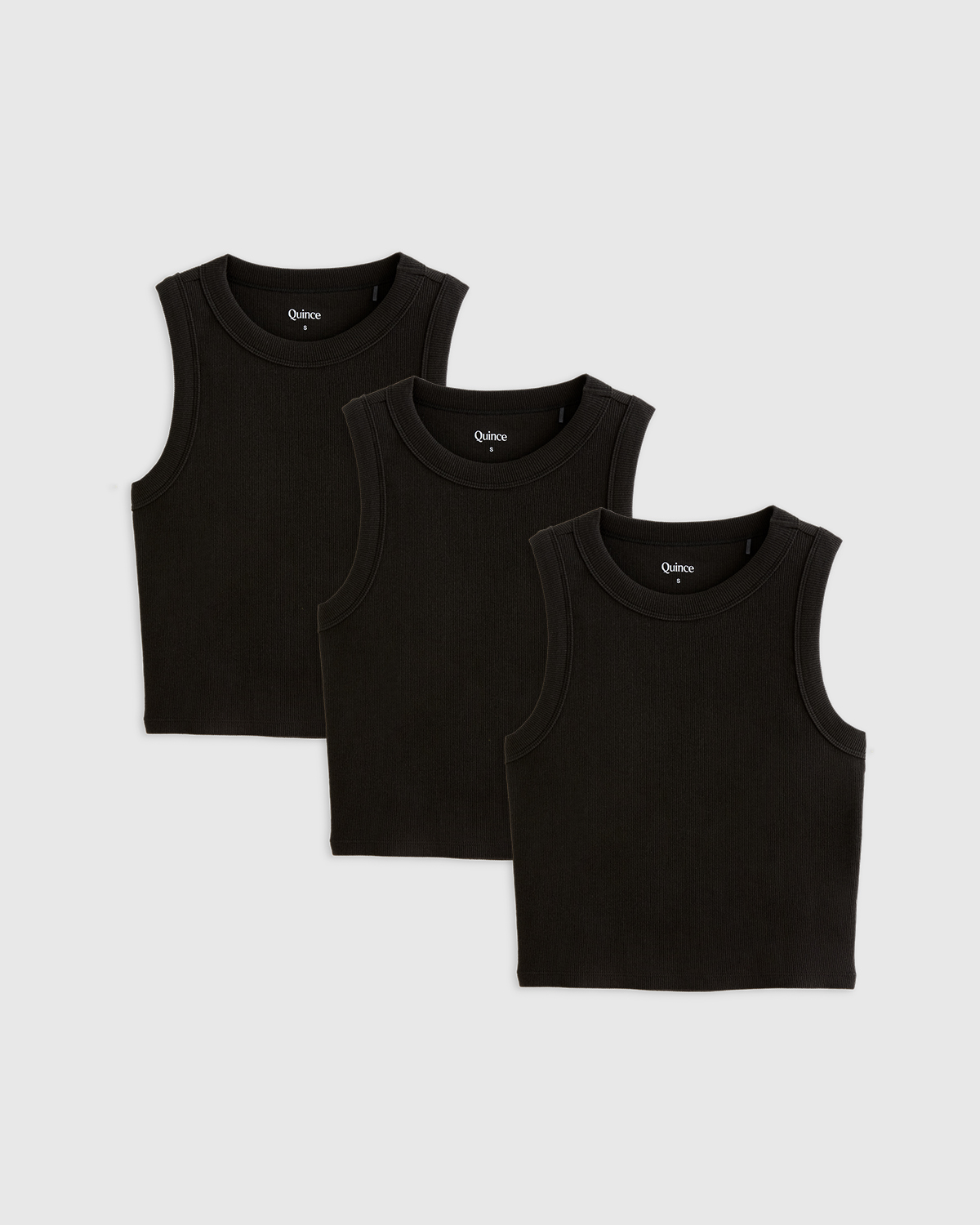 Organic Cotton Micro-Rib Cropped Cutaway Tank (3-Pack) — Image 8