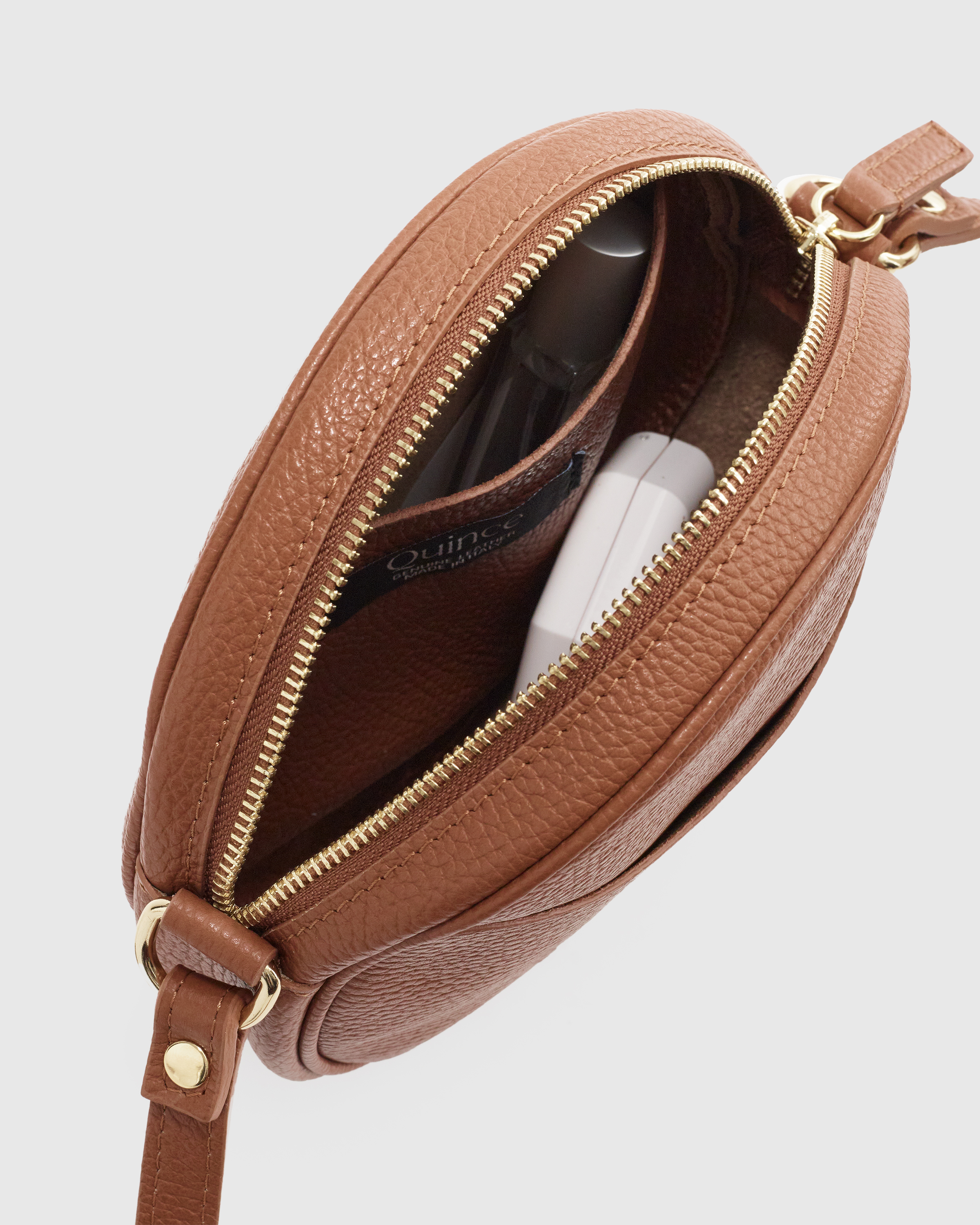 Italian Leather Circle Crossbody Bag — Image 8