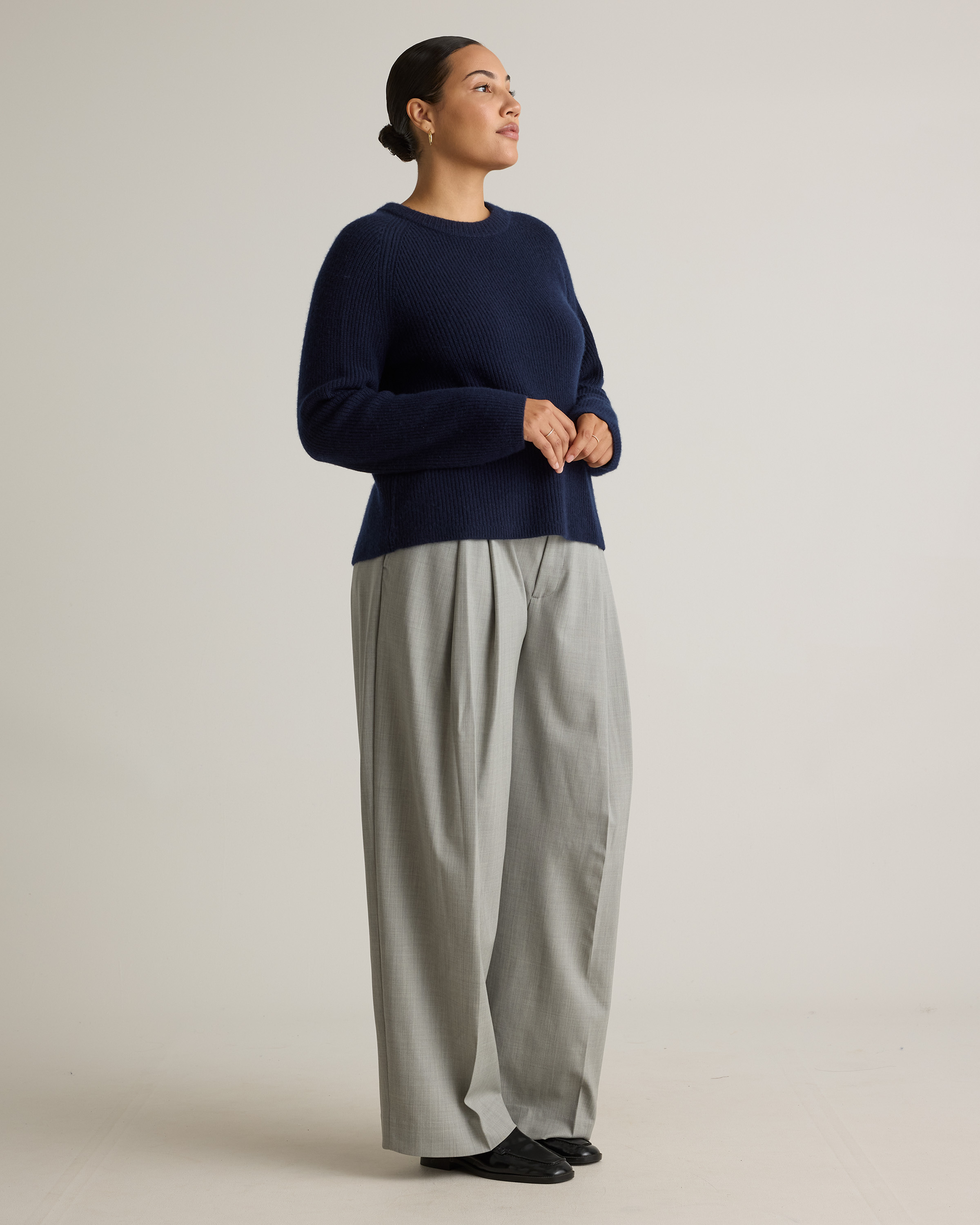 Mongolian Cashmere Fisherman Crewneck Sweater — Image 79
