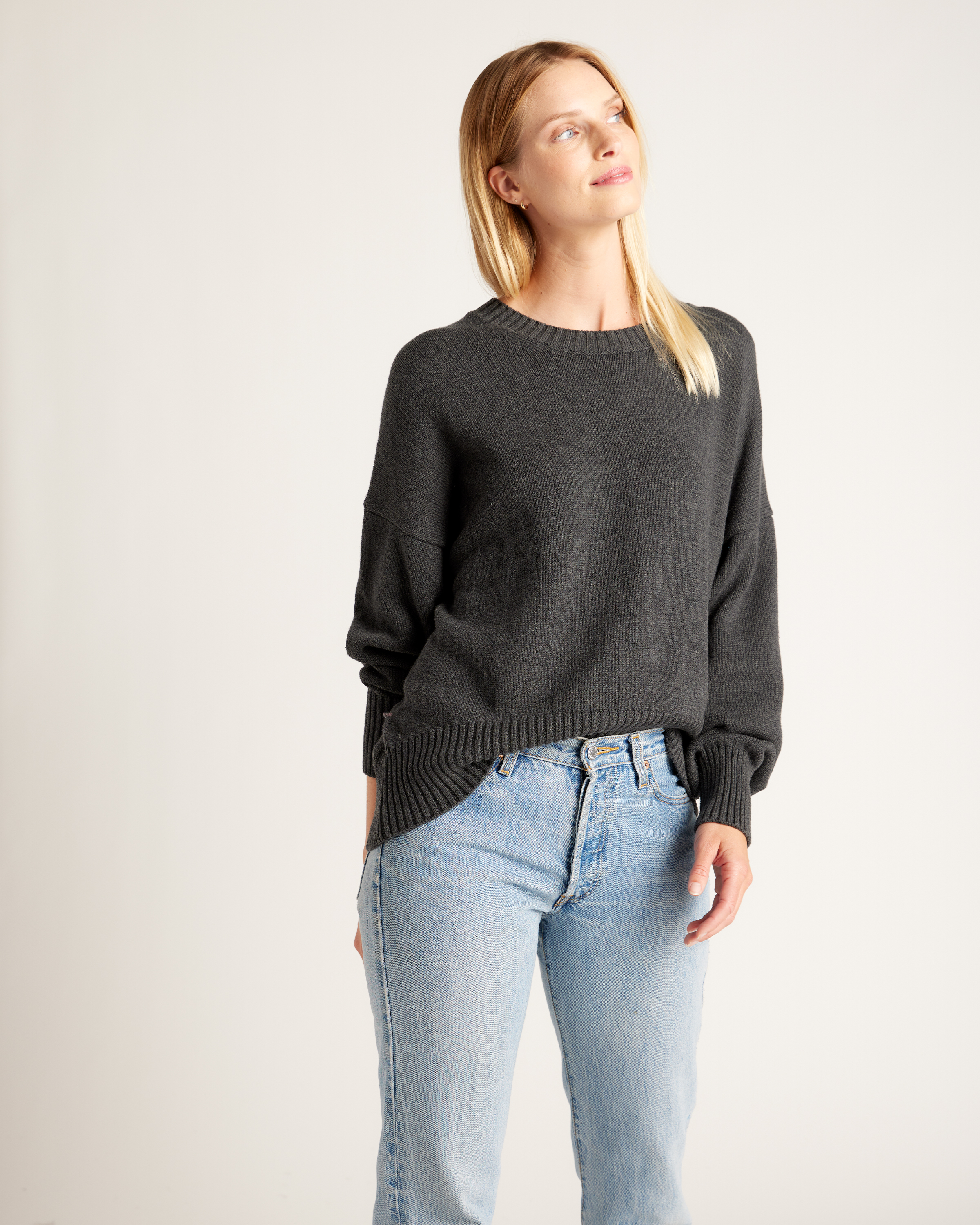 100% Organic Cotton Boyfriend Crew Sweater — Image 12