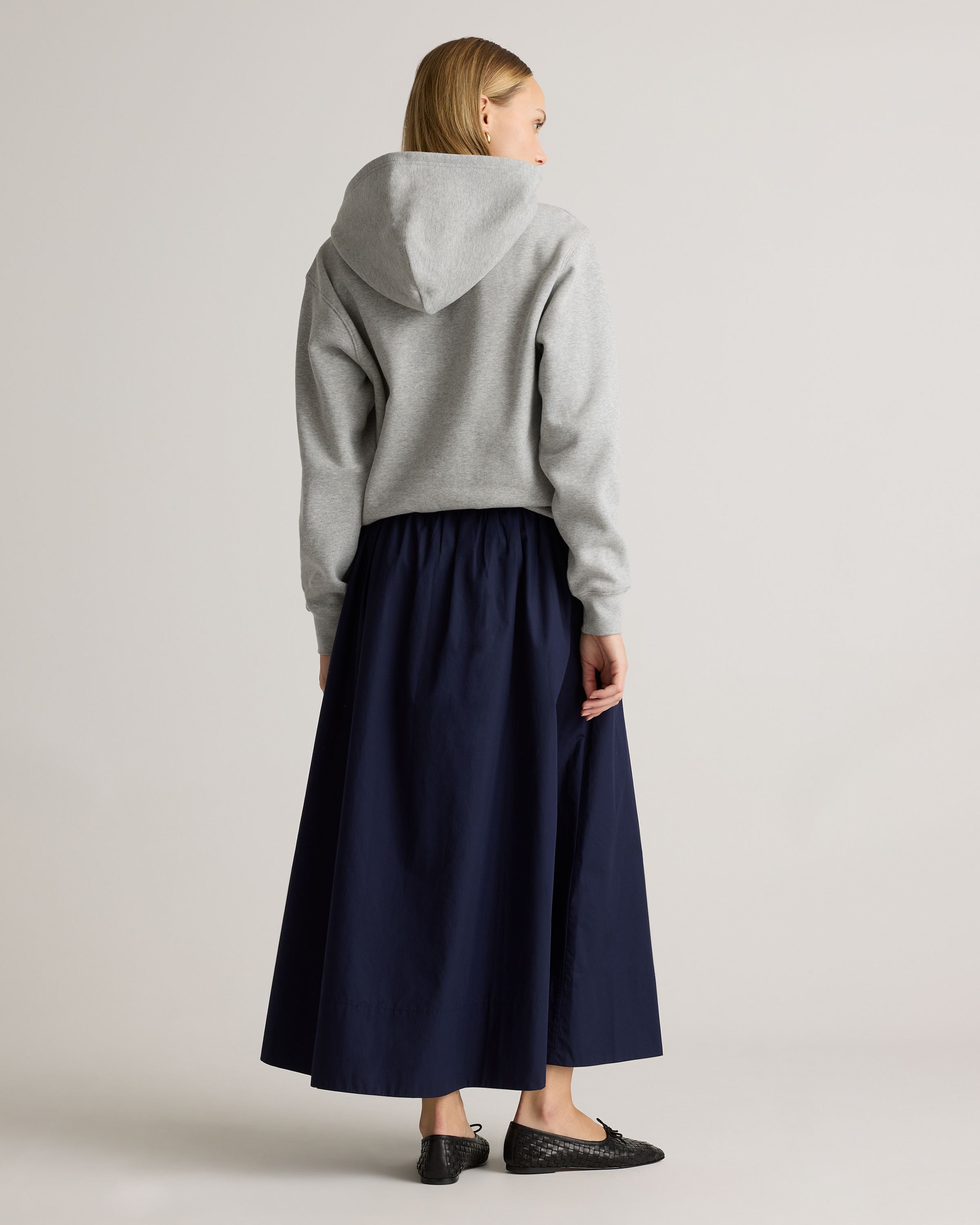 100% Organic Cotton Poplin A-line Maxi Skirt — Image 6