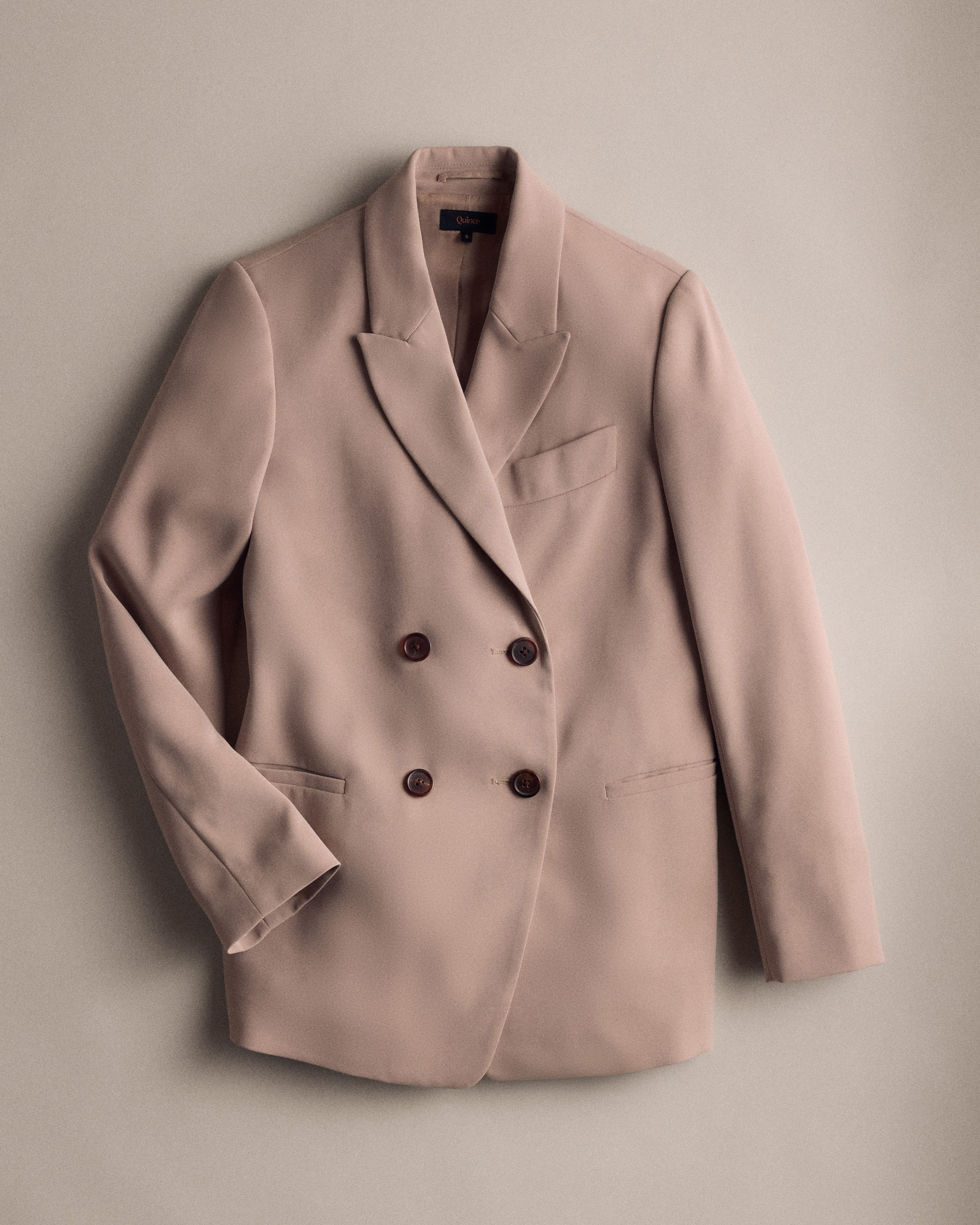 Stretch Crepe Relaxed Double-Breasted Blazer — Image 7