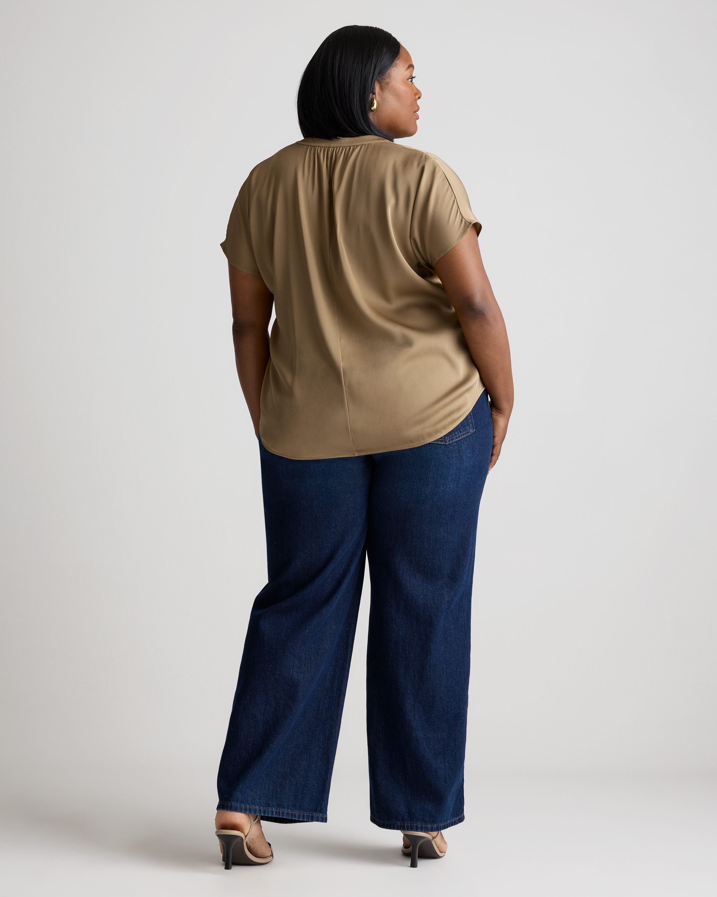 Washable Stretch Silk Dolman Sleeve Blouse — Image 7