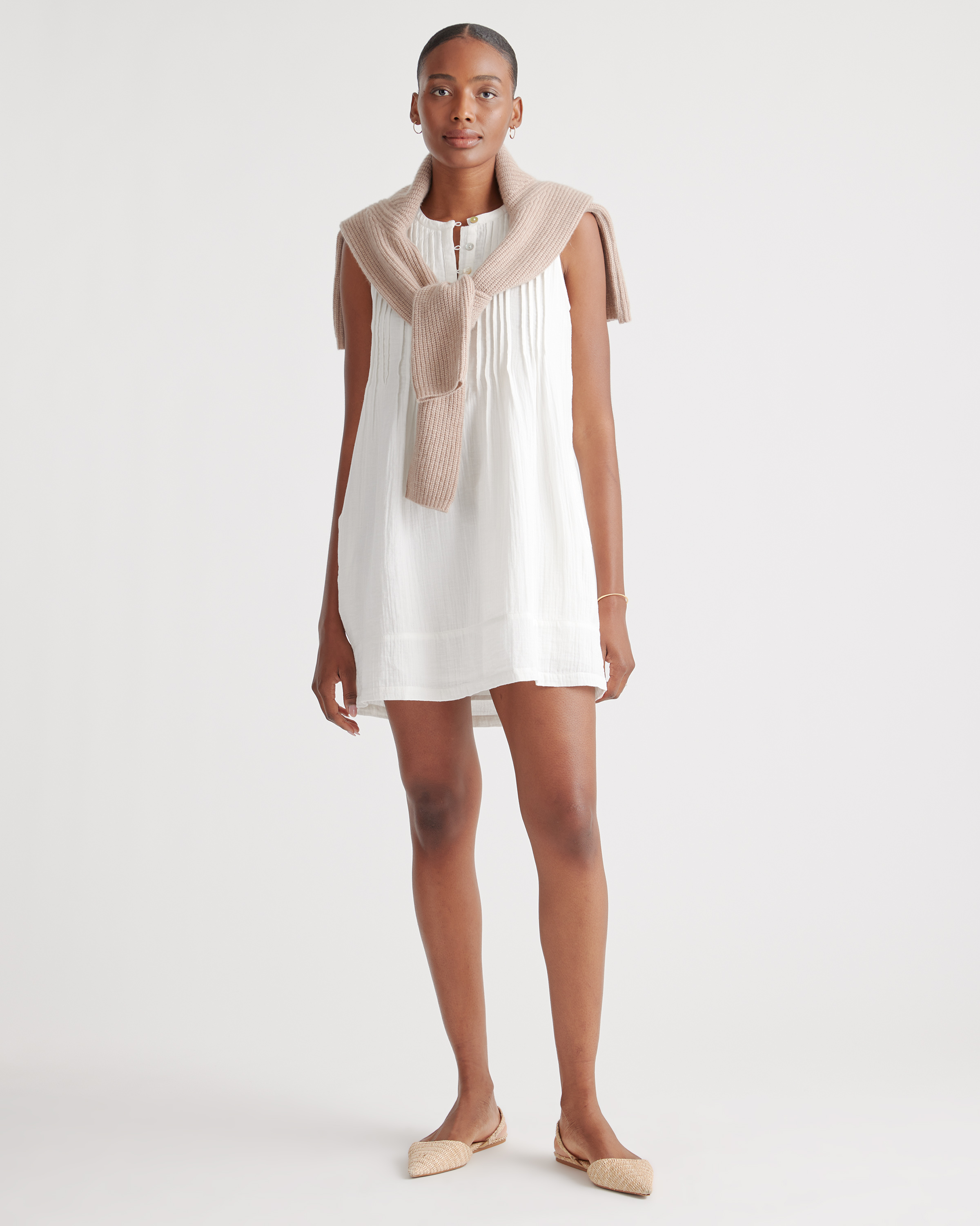 100% Organic Cotton Gauze Sleeveless Swing Dress — Image 36