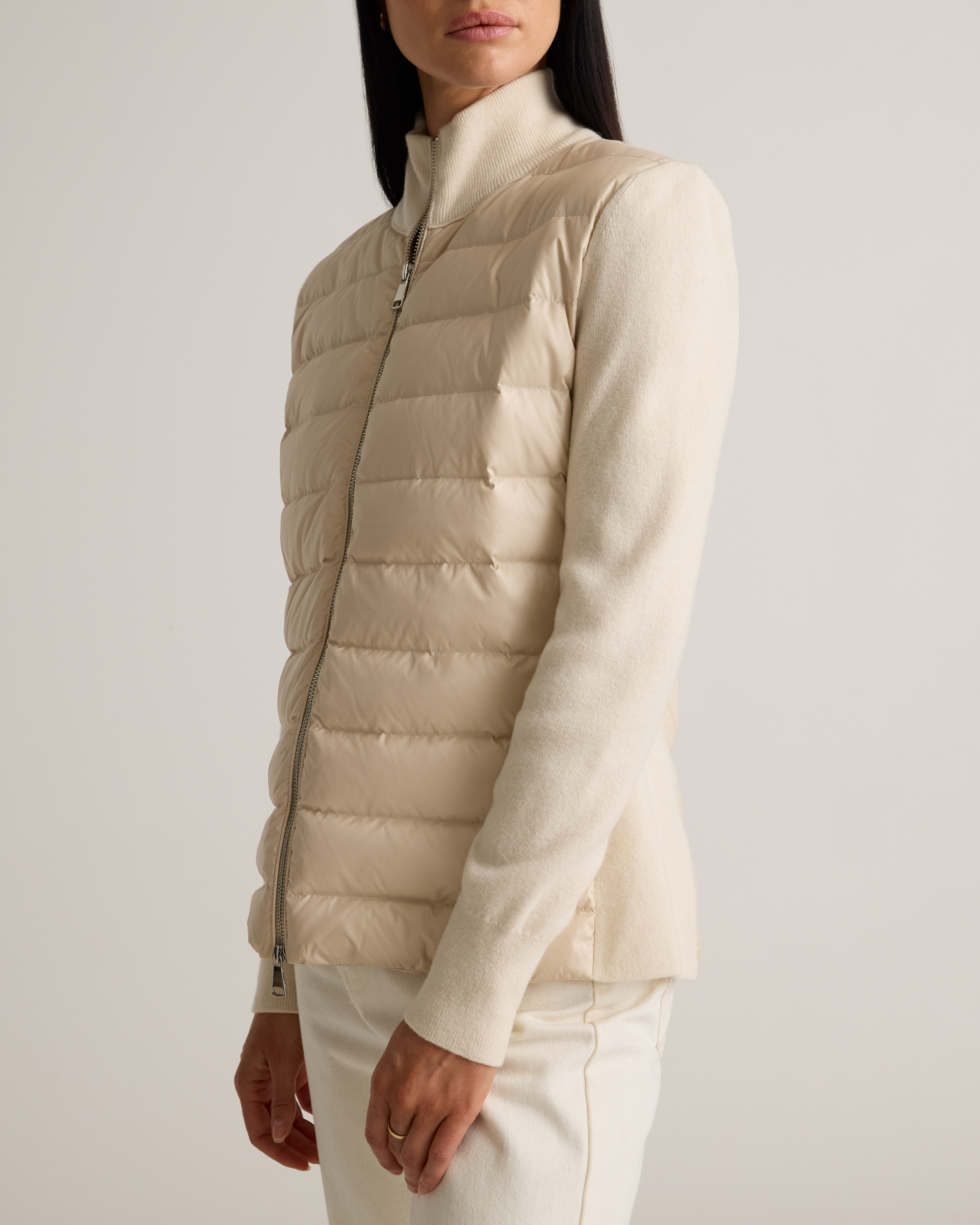 Mixed Media Down and Cashmere Jacket — Image 3