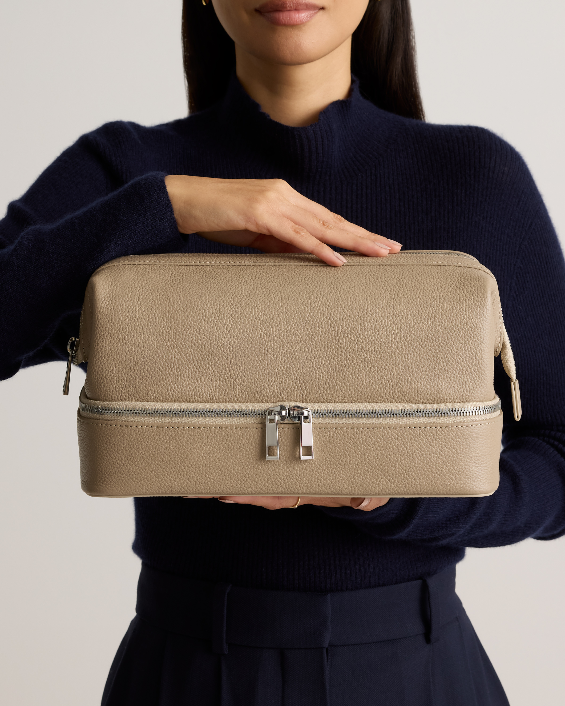 Italian Leather Dual Compartment Toiletry Bag — Image 9