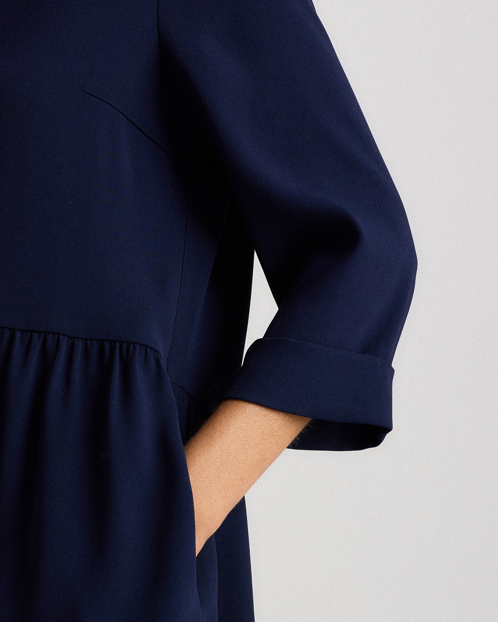 Fluid Crepe Shirt Dress — Image 5