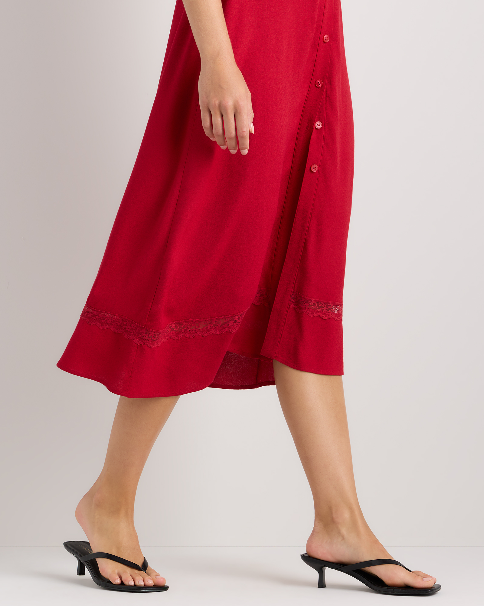 Lightweight Crepe Lace Inset Midi Dress — Image 28