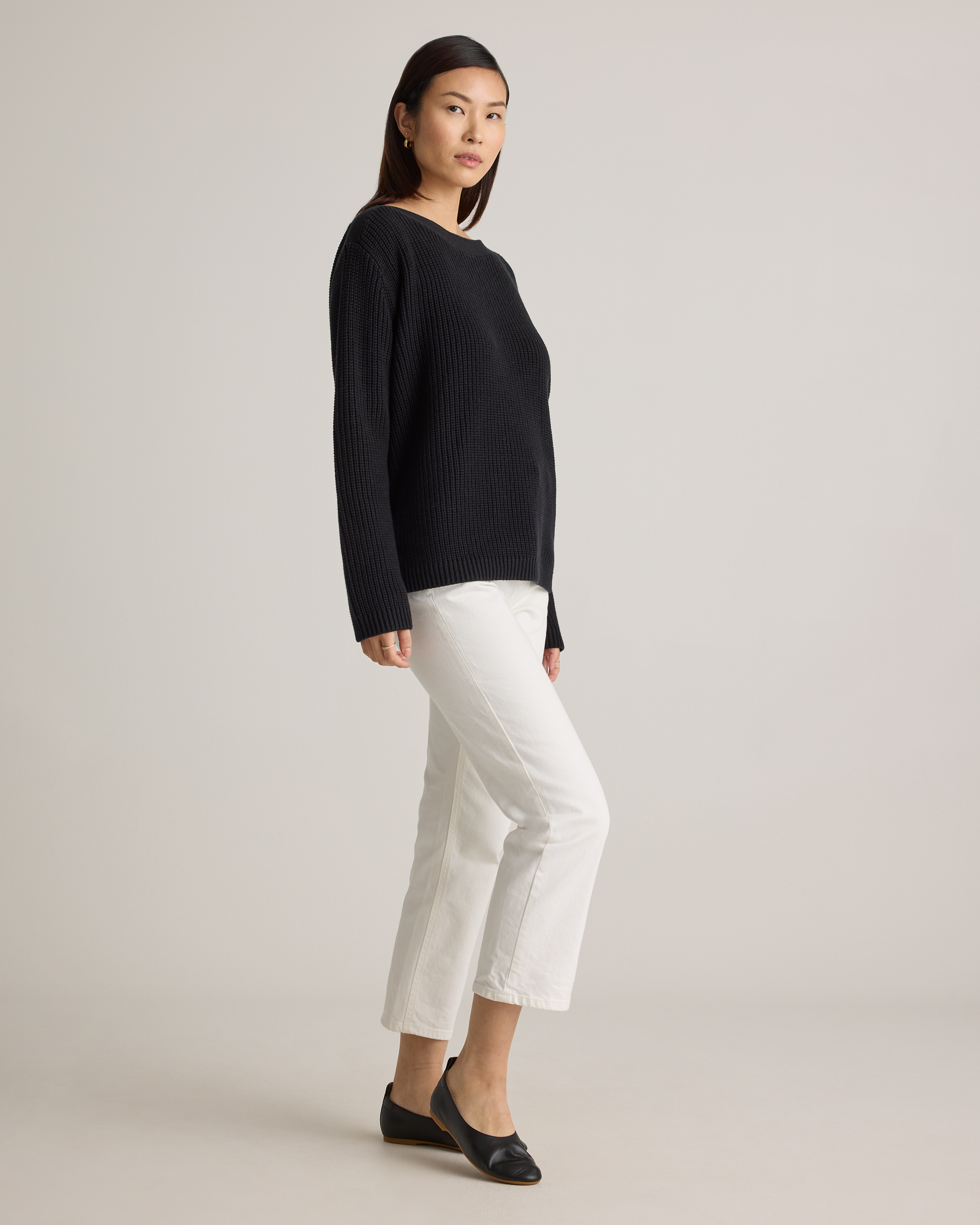 100% Organic Cotton Fisherman Boatneck Sweater — Image 20