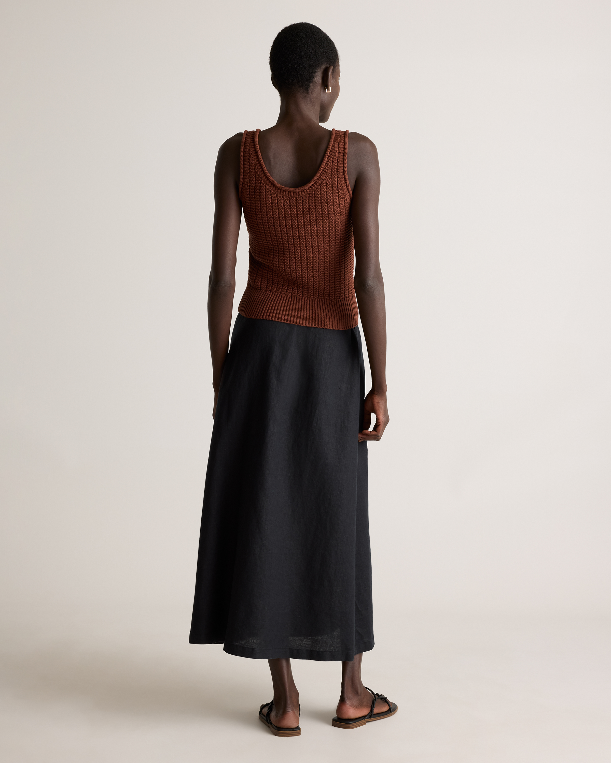 100% Organic Cotton Waffle Cropped Sweater Tank — Image 18
