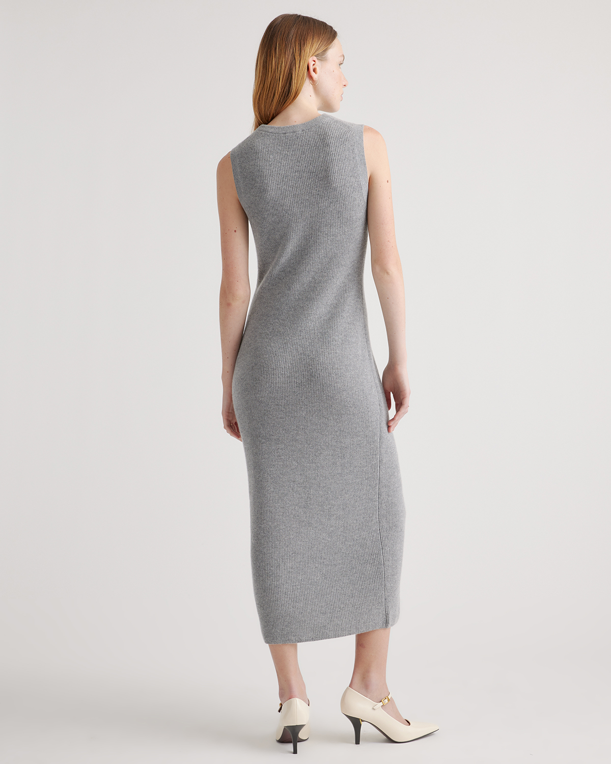 Mongolian Spring Cashmere Sleeveless Midi Sweater Dress — Image 8