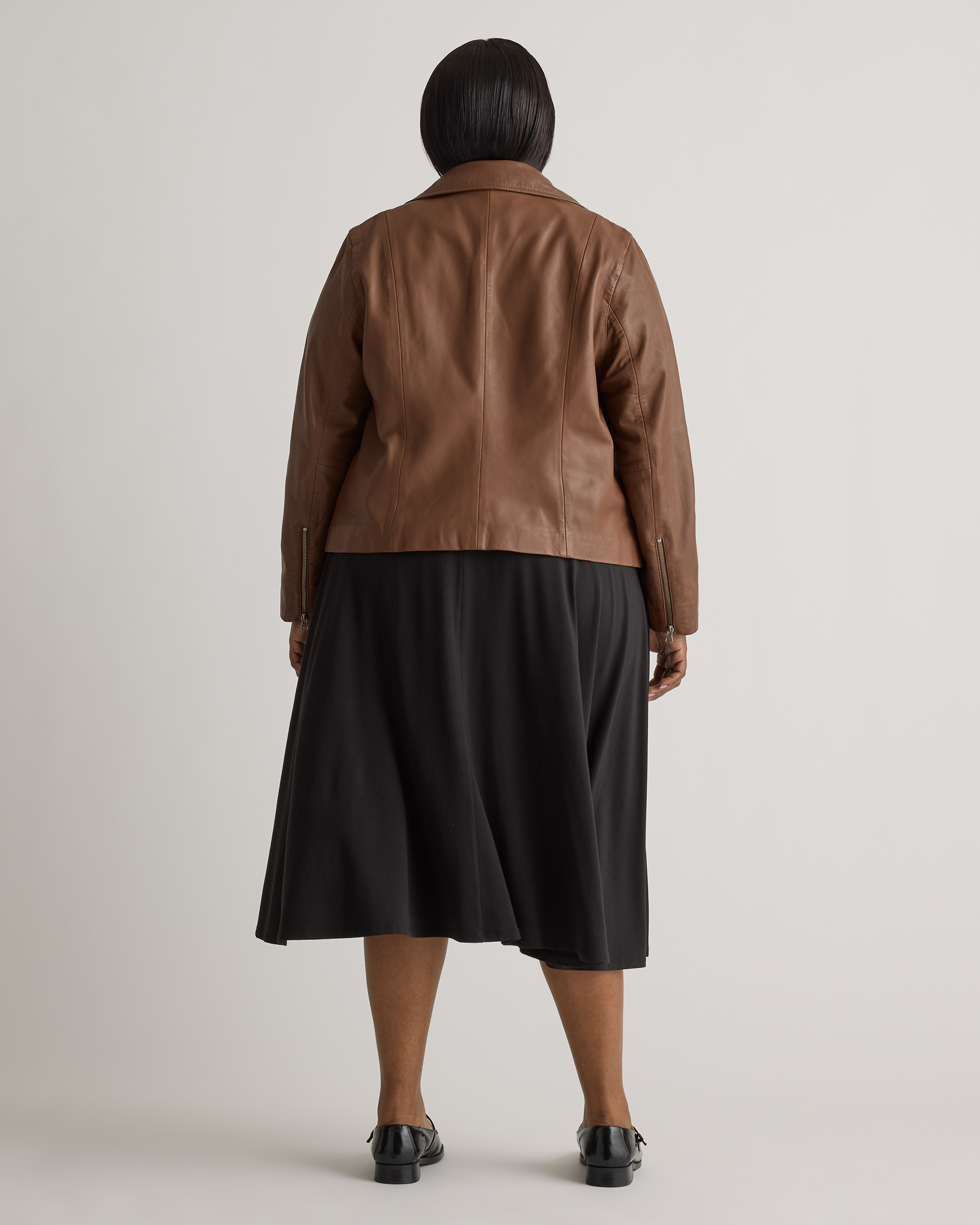 100% Washed Leather Biker Jacket — Image 7