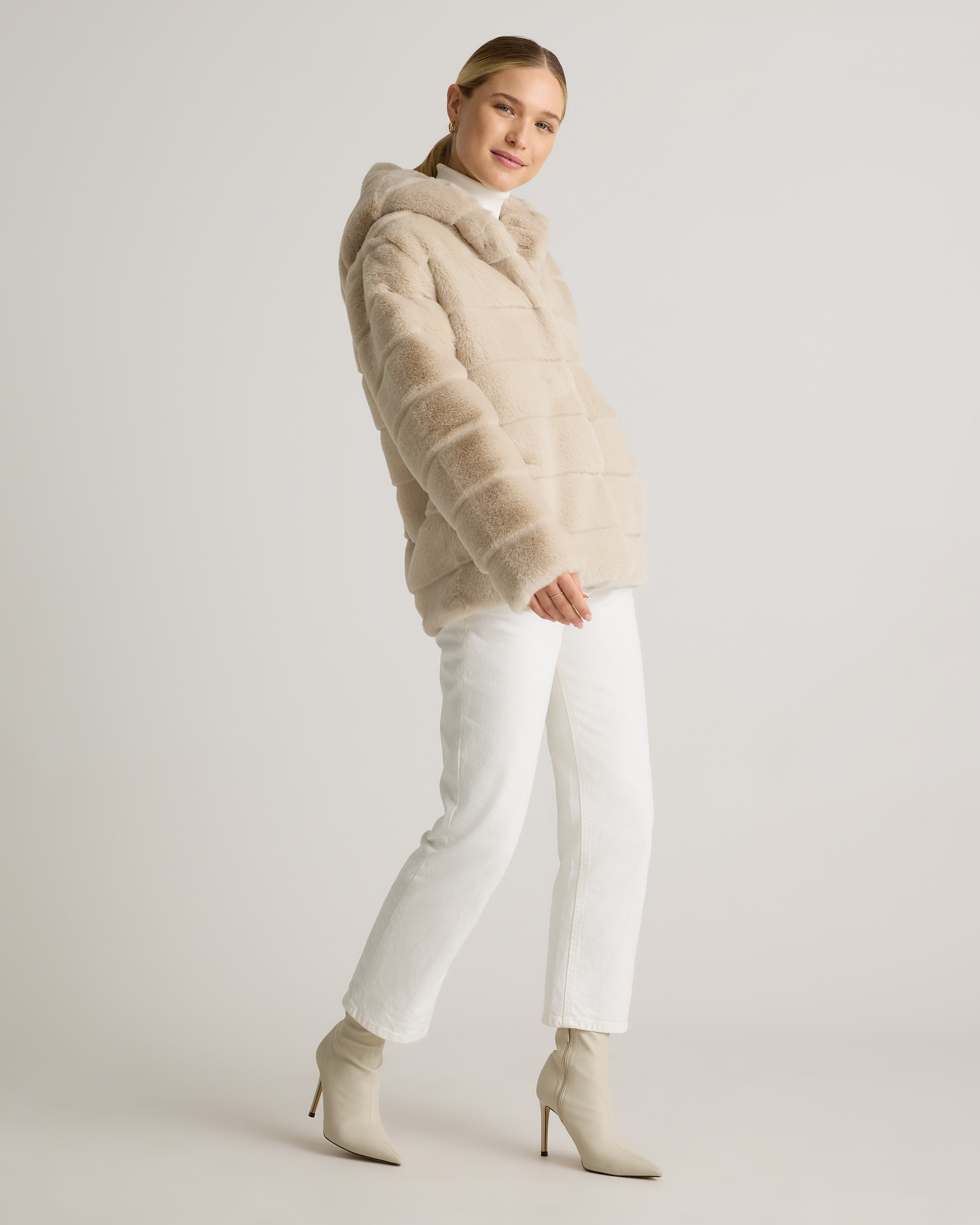 Hooded Faux Fur Jacket — Image 21